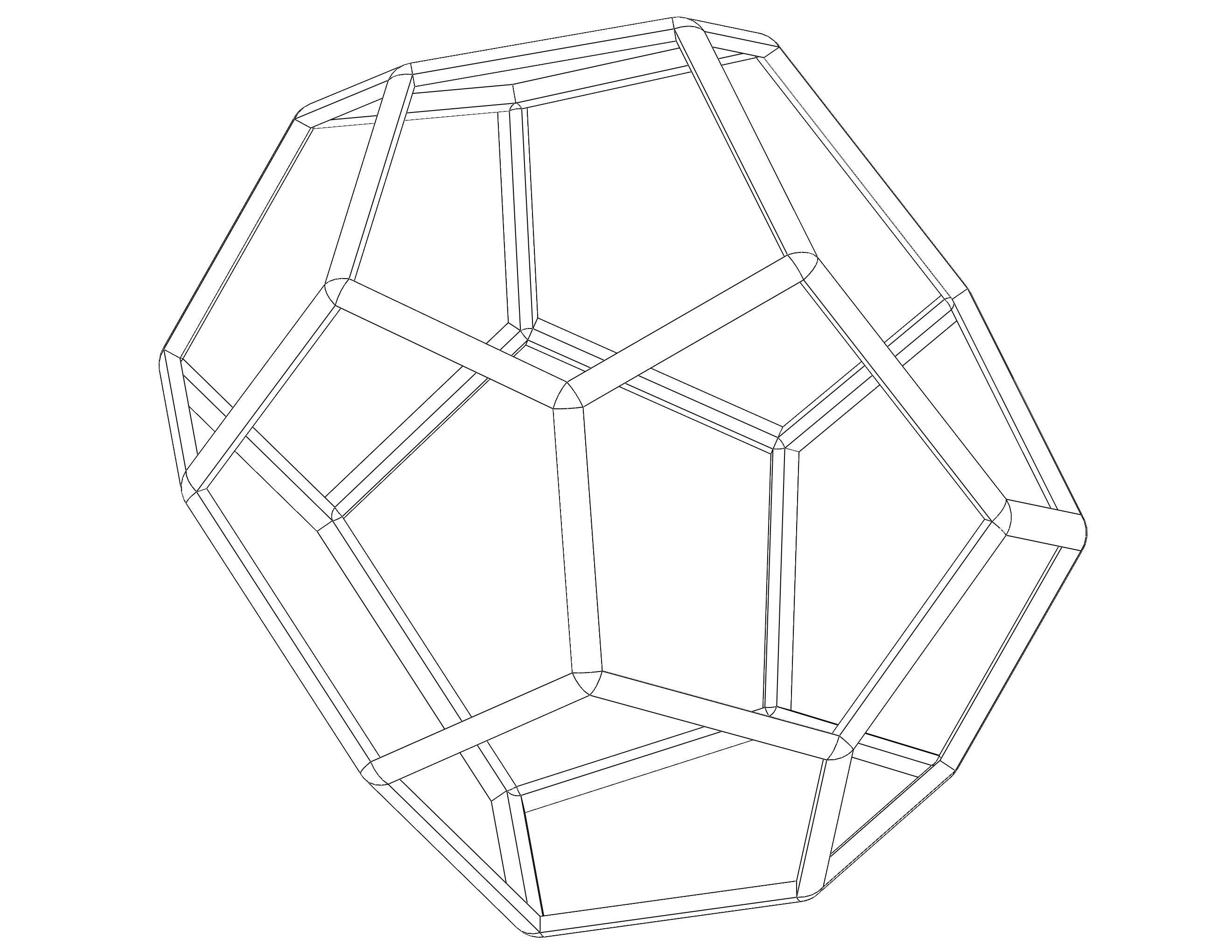 Wireframe Shape Truncated Hexagonal Trapezohedron 3D print model_34