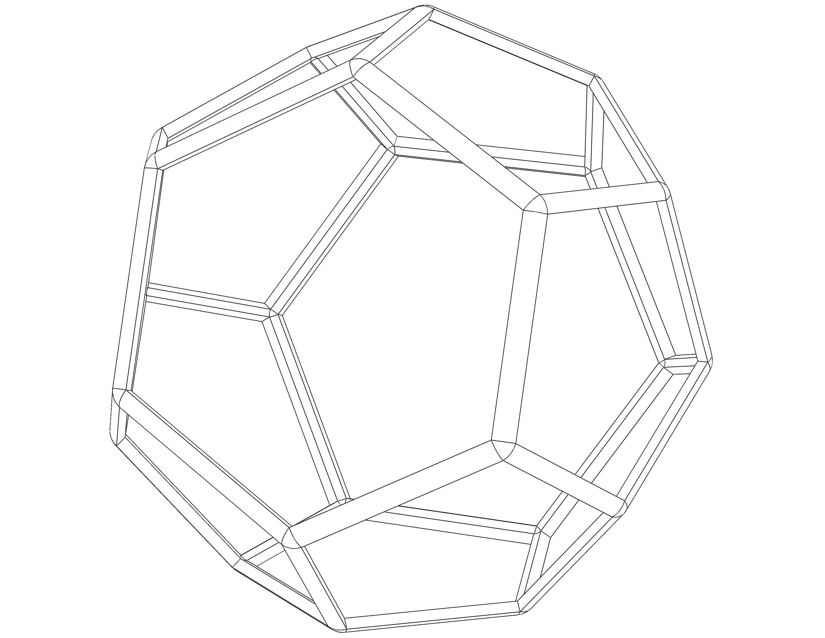 Wireframe Shape Truncated Hexagonal Trapezohedron 3D print model_2