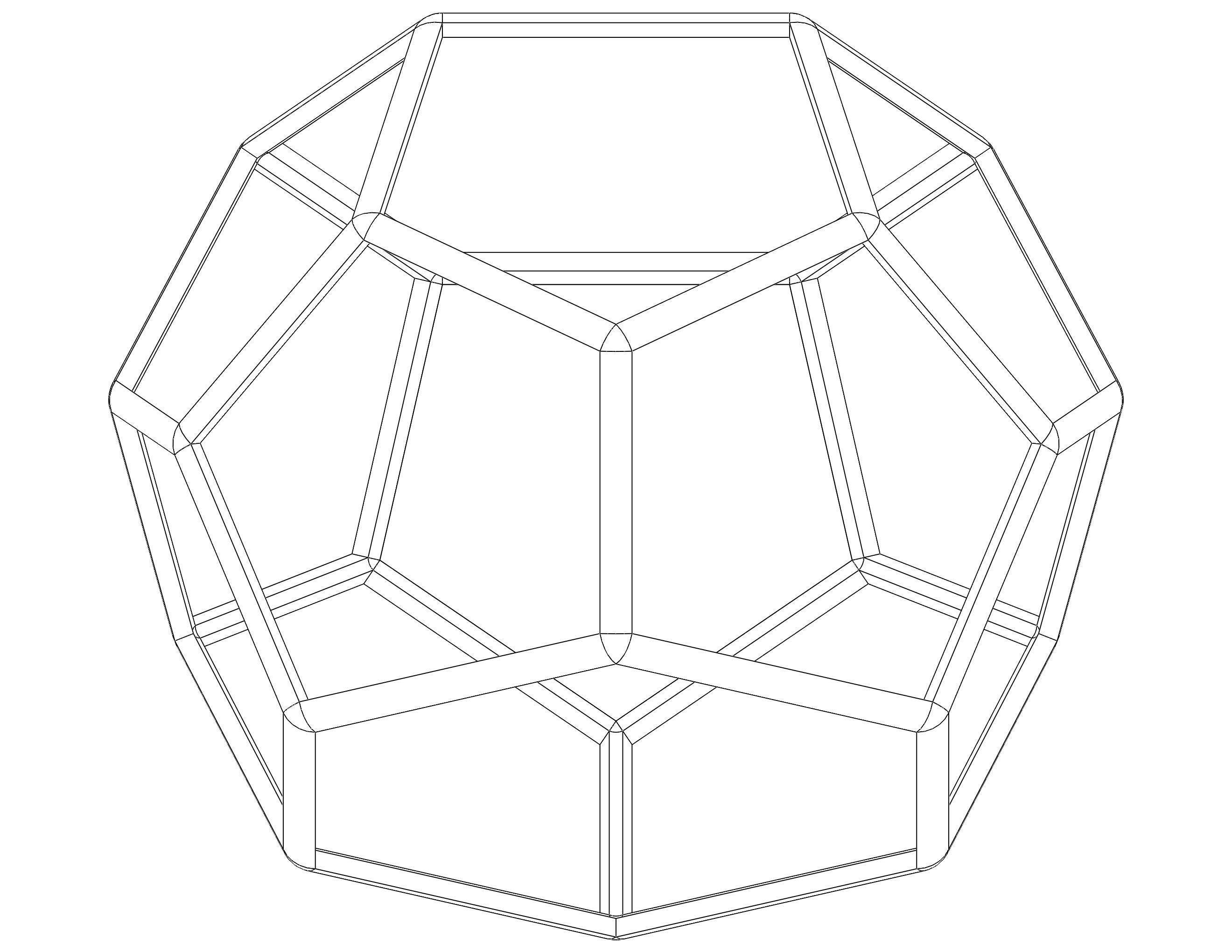 Wireframe Shape Truncated Hexagonal Trapezohedron 3D print model_14