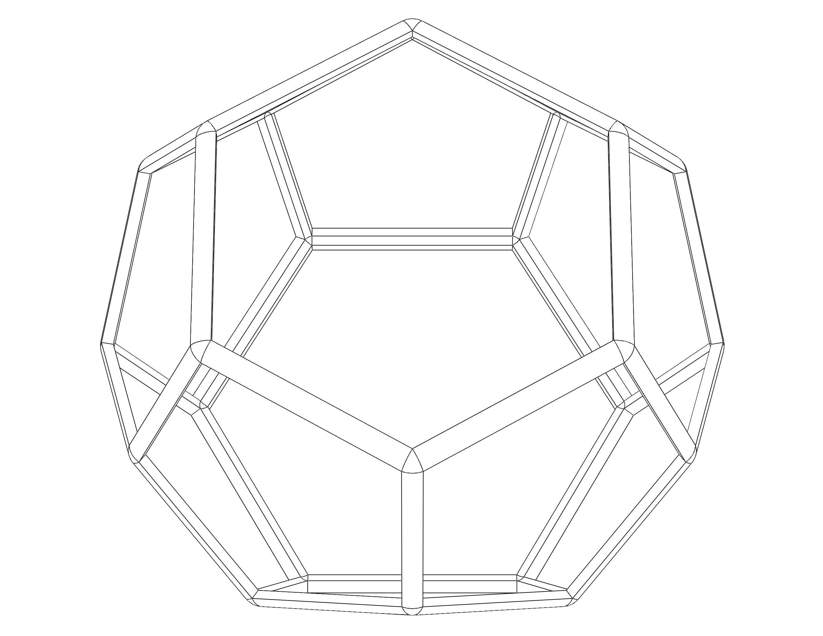 Wireframe Shape Truncated Hexagonal Trapezohedron 3D print model_22