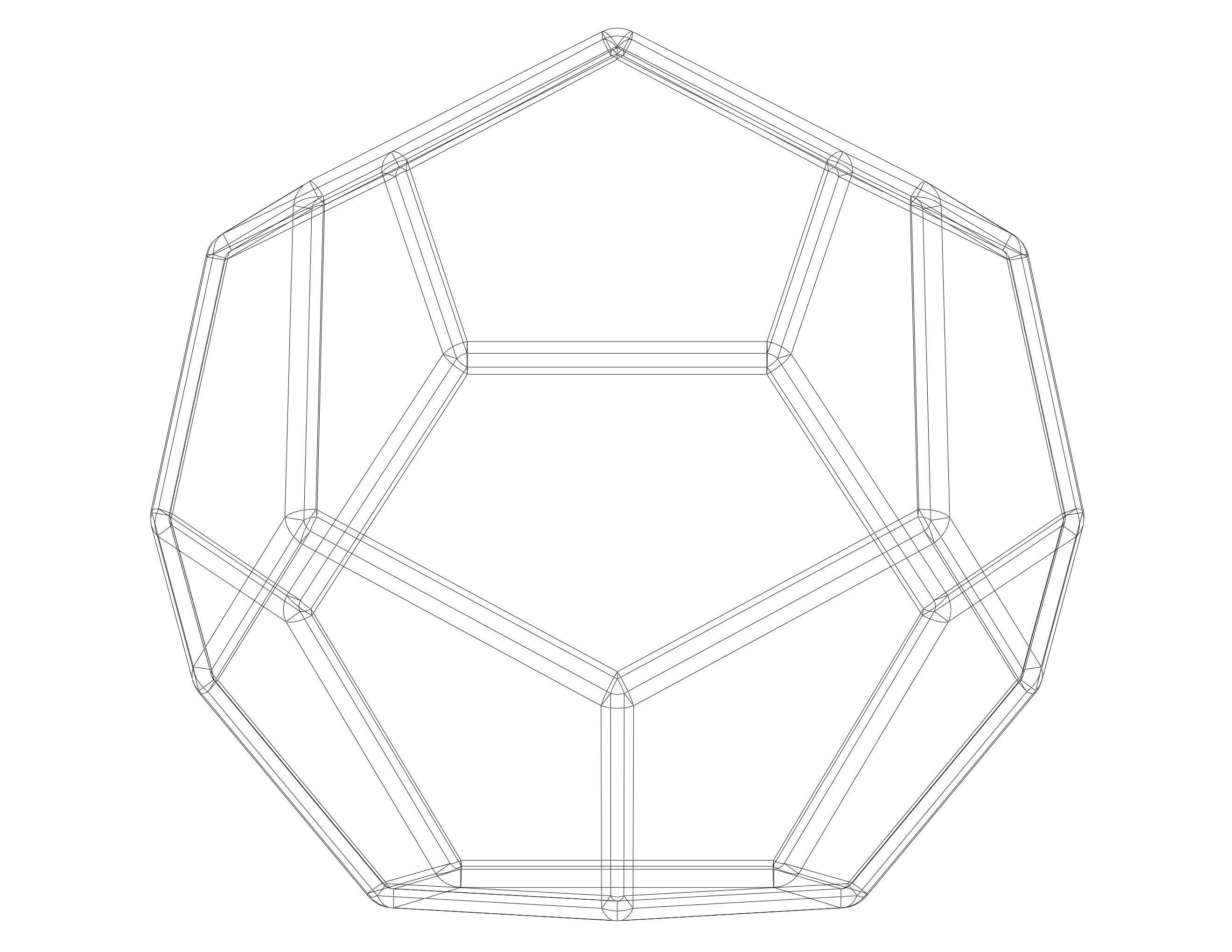 Wireframe Shape Truncated Hexagonal Trapezohedron 3D print model_24