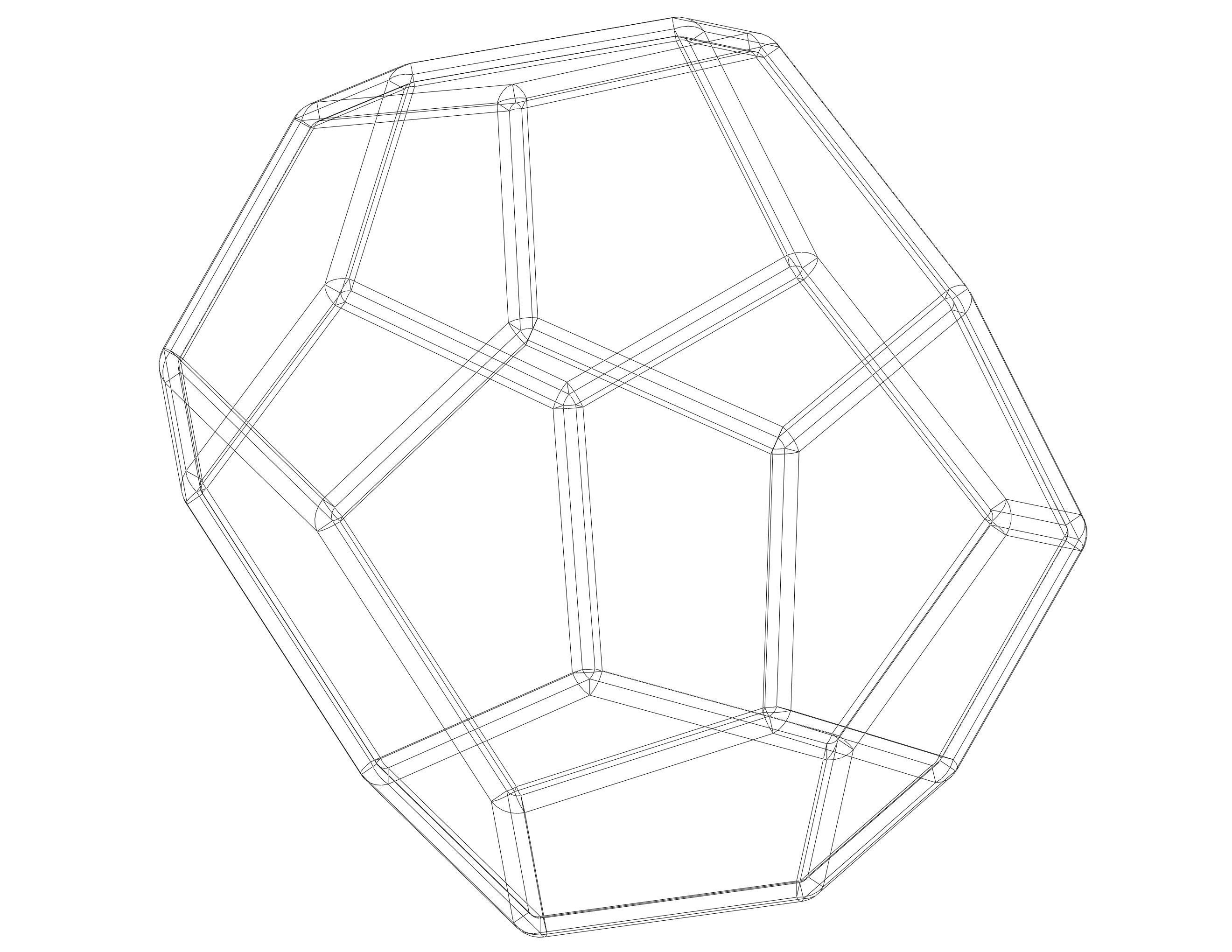 Wireframe Shape Truncated Hexagonal Trapezohedron 3D print model_36