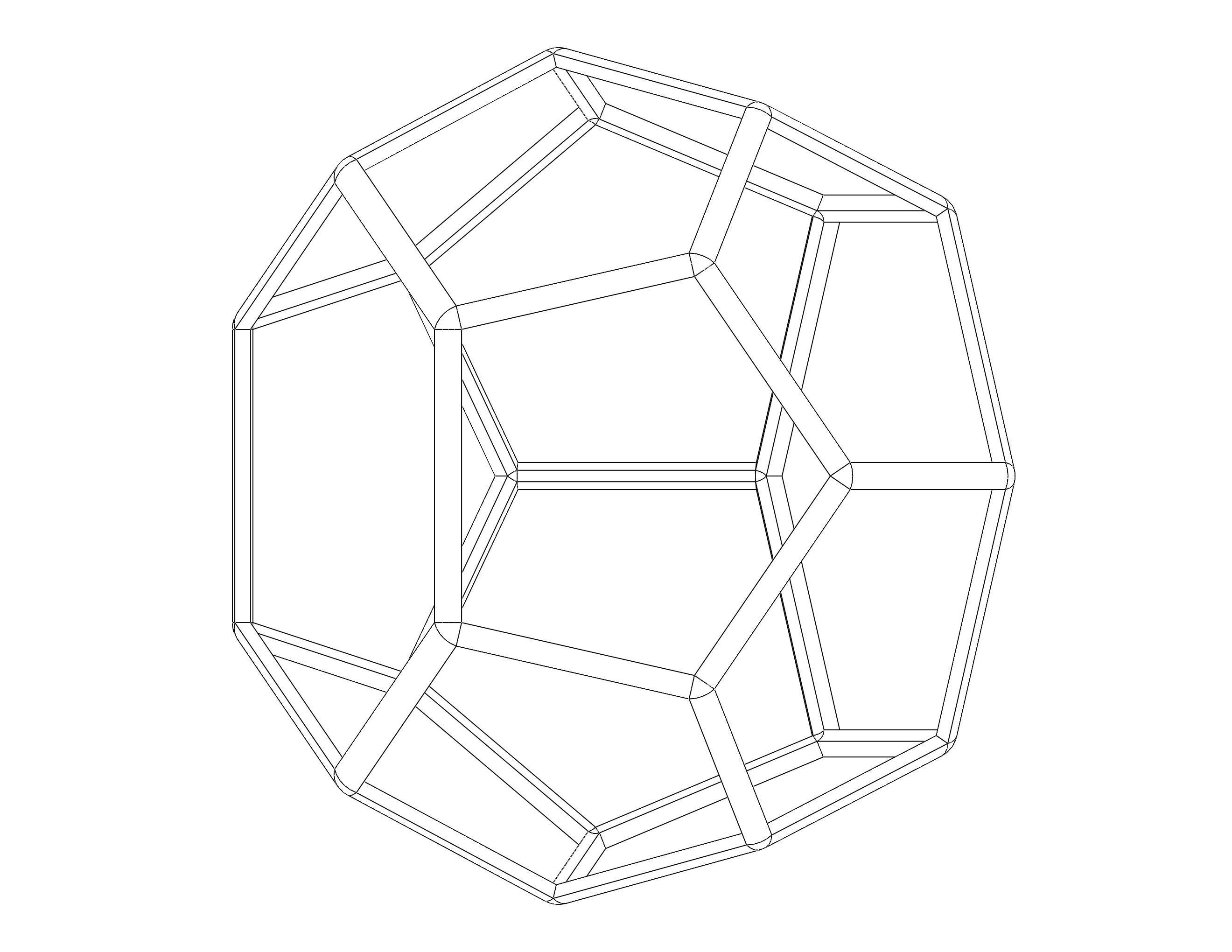 Wireframe Shape Truncated Hexagonal Trapezohedron 3D print model_38