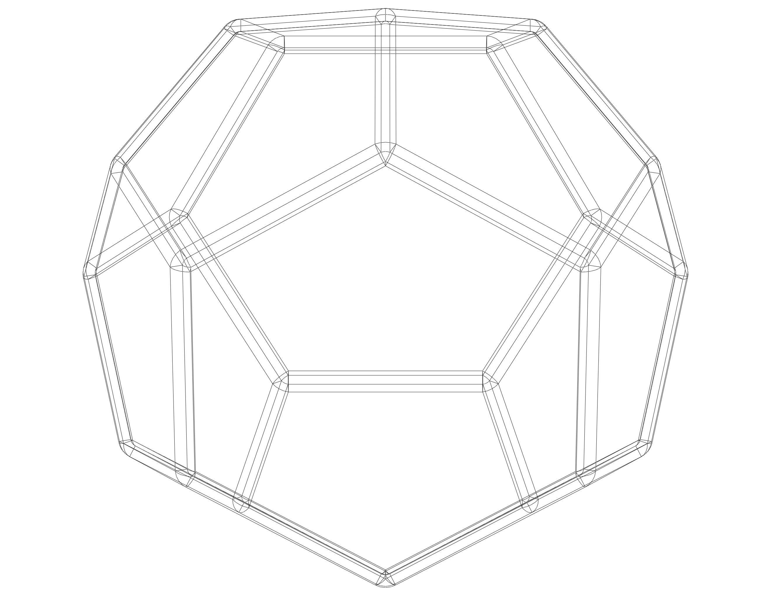Wireframe Shape Truncated Hexagonal Trapezohedron 3D print model_20