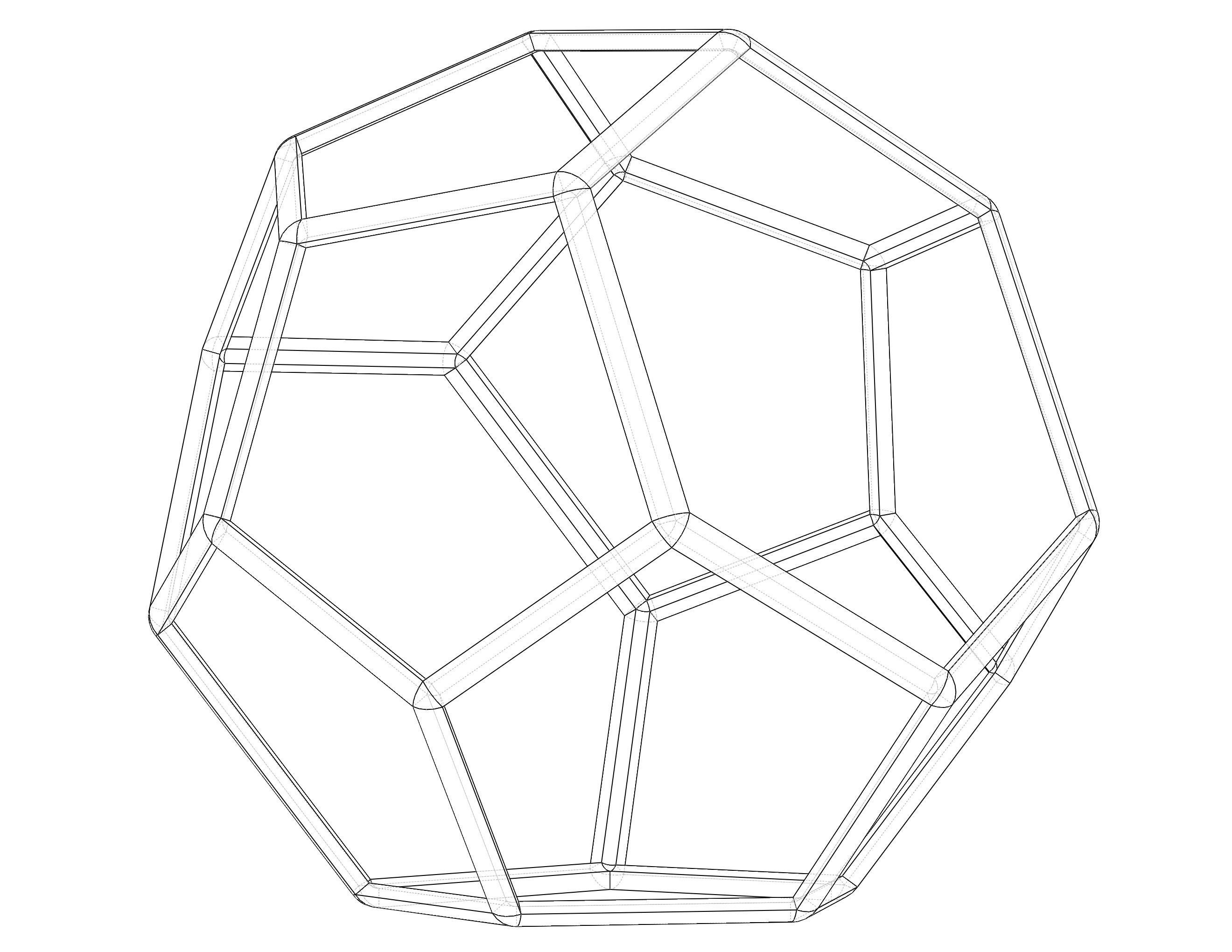 Wireframe Shape Truncated Hexagonal Trapezohedron 3D print model_27