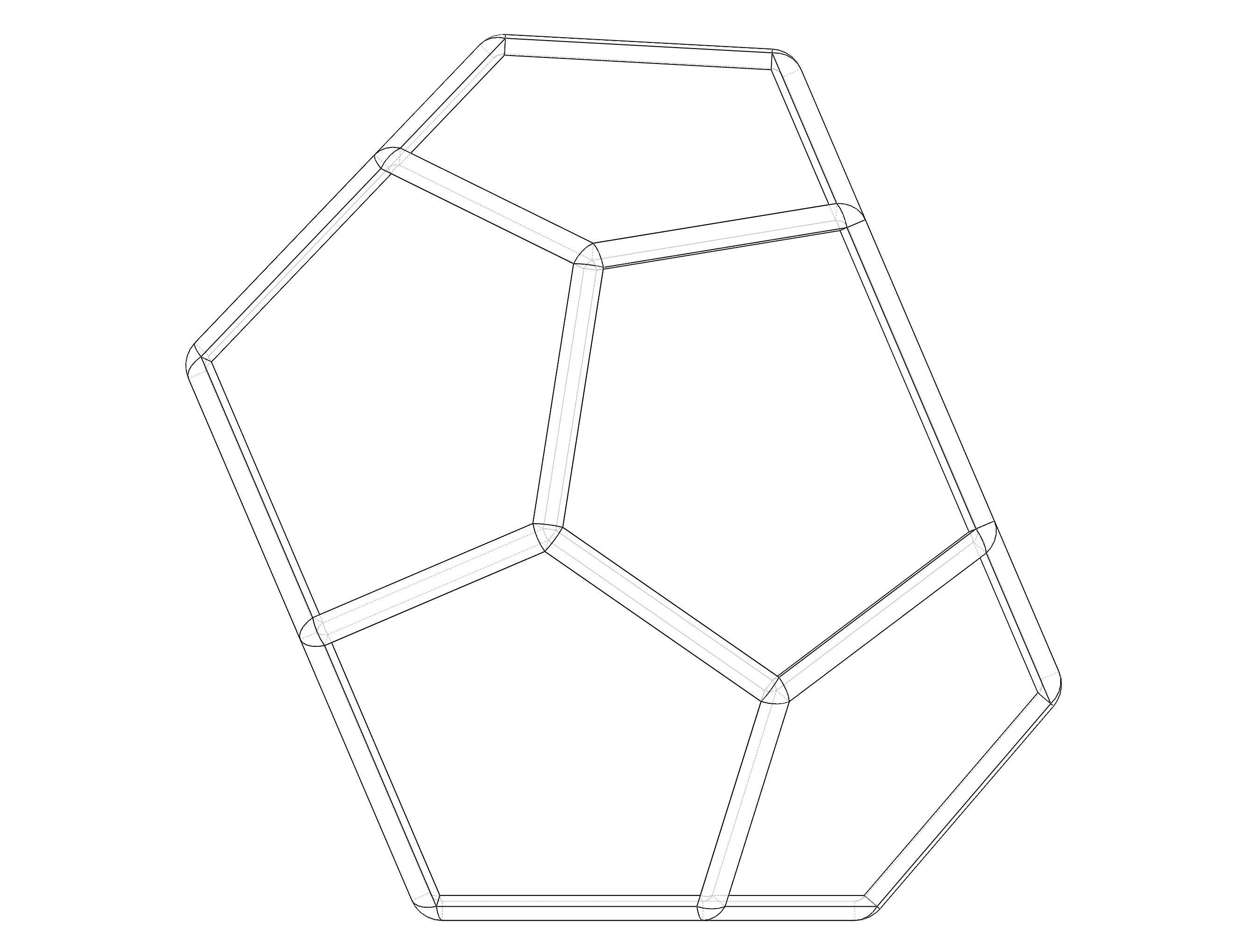 Wireframe Shape Truncated Hexagonal Trapezohedron 3D print model_31