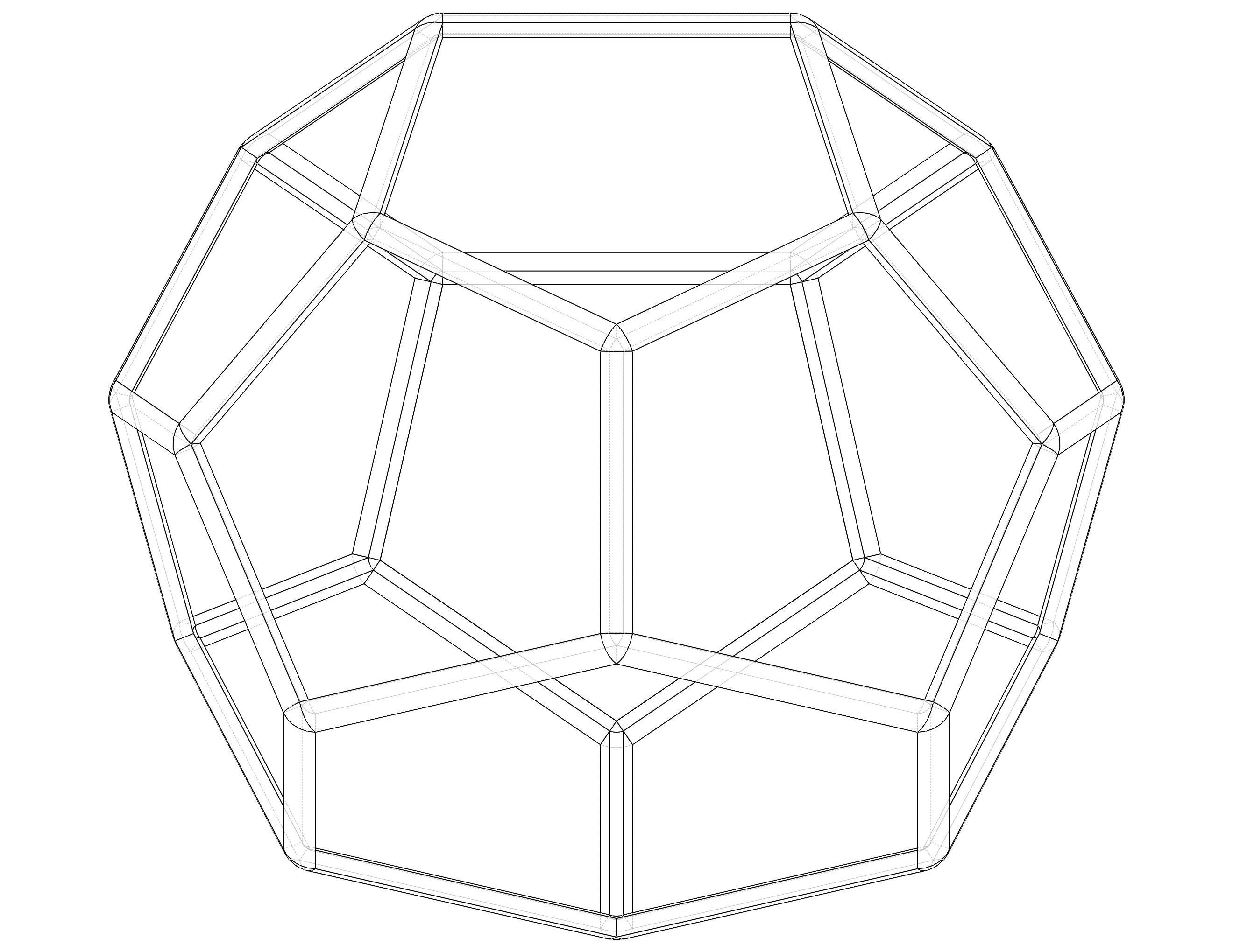 Wireframe Shape Truncated Hexagonal Trapezohedron 3D print model_15