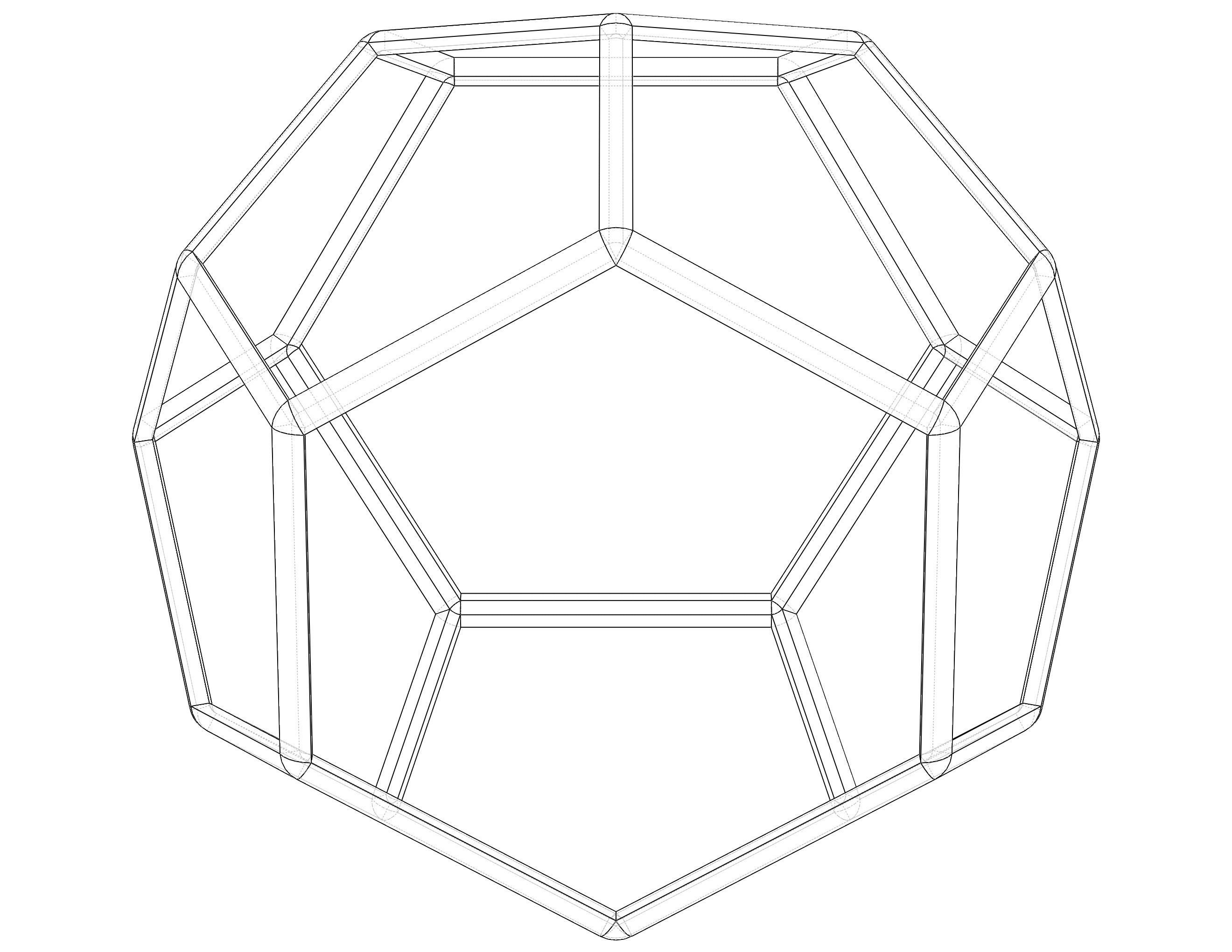Wireframe Shape Truncated Hexagonal Trapezohedron 3D print model_19