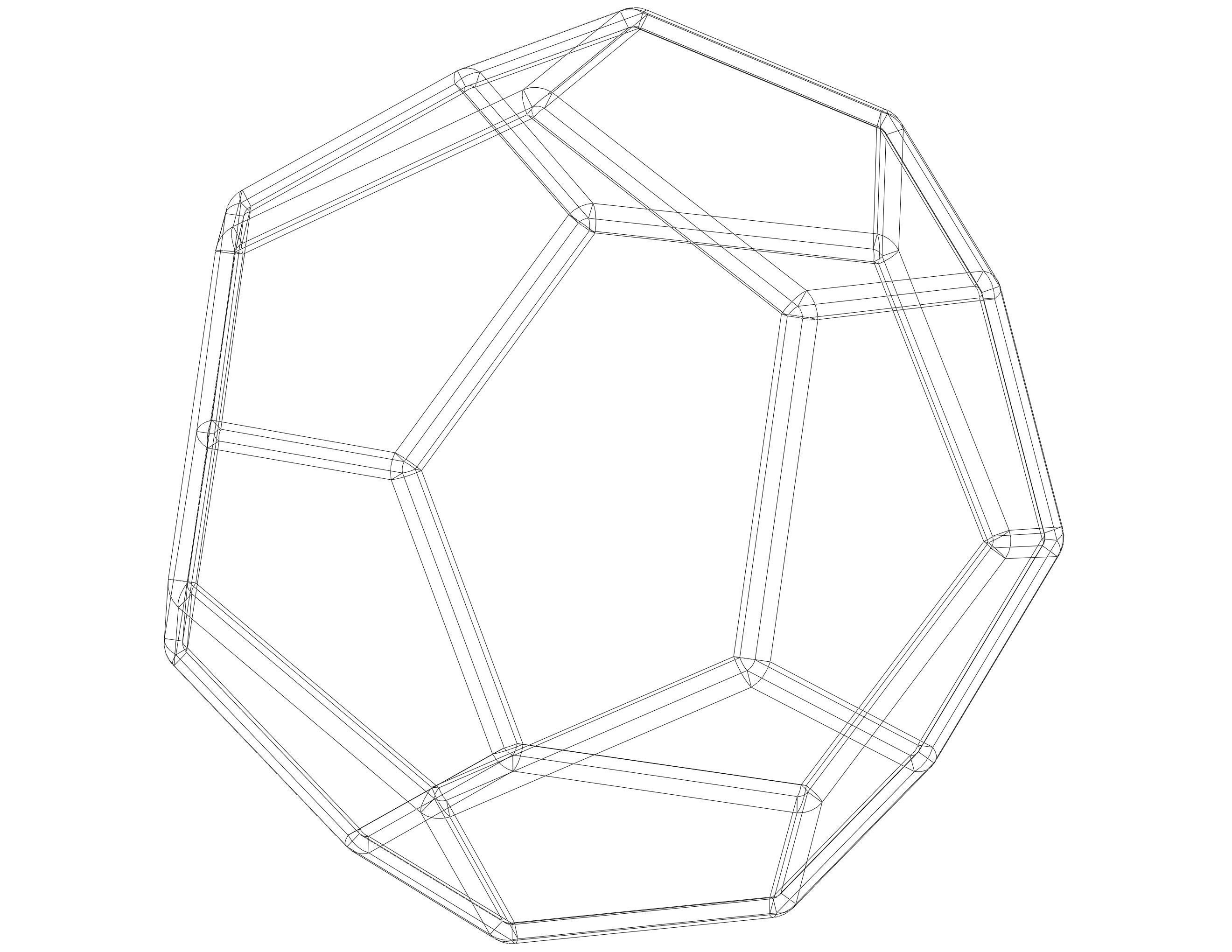 Wireframe Shape Truncated Hexagonal Trapezohedron 3D print model_4