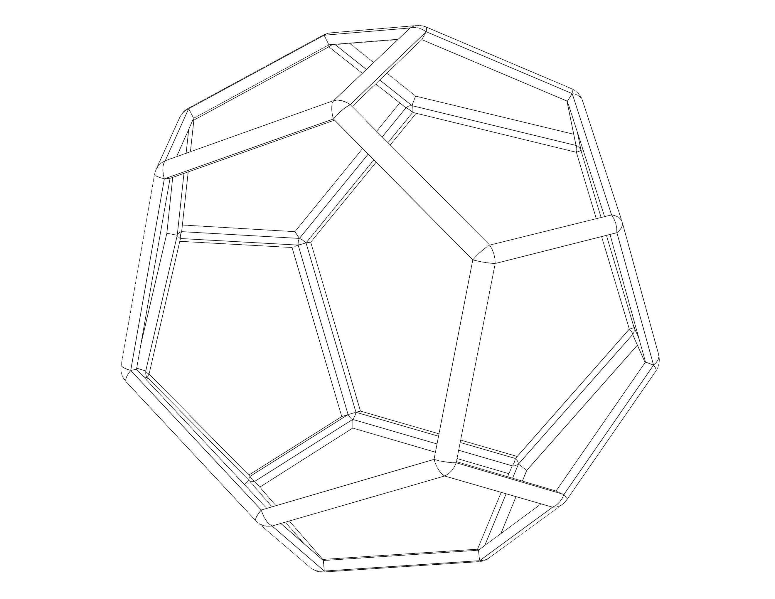 Wireframe Shape Truncated Hexagonal Trapezohedron 3D print model_10