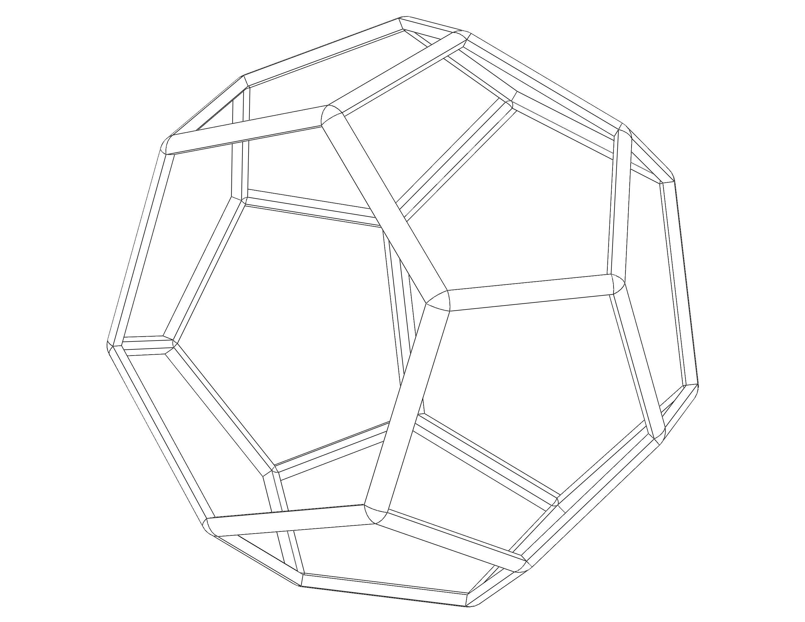 Wireframe Shape Truncated Hexagonal Trapezohedron 3D print model_6