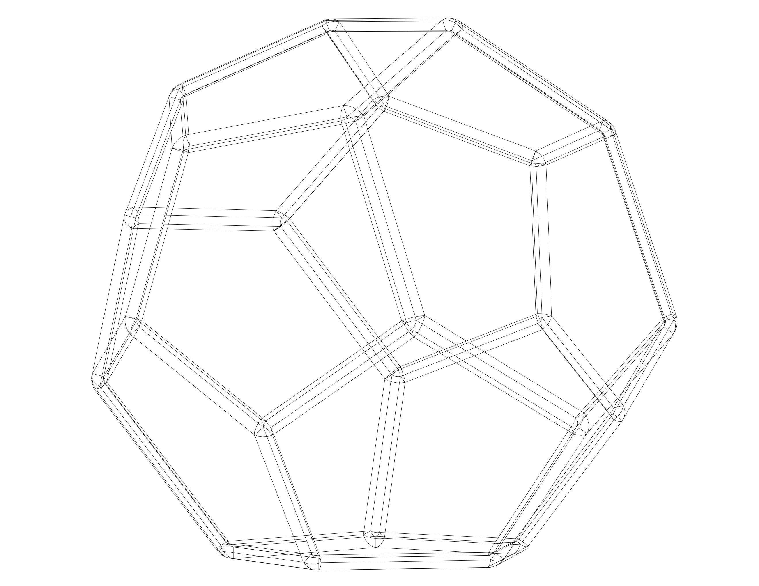 Wireframe Shape Truncated Hexagonal Trapezohedron 3D print model_28