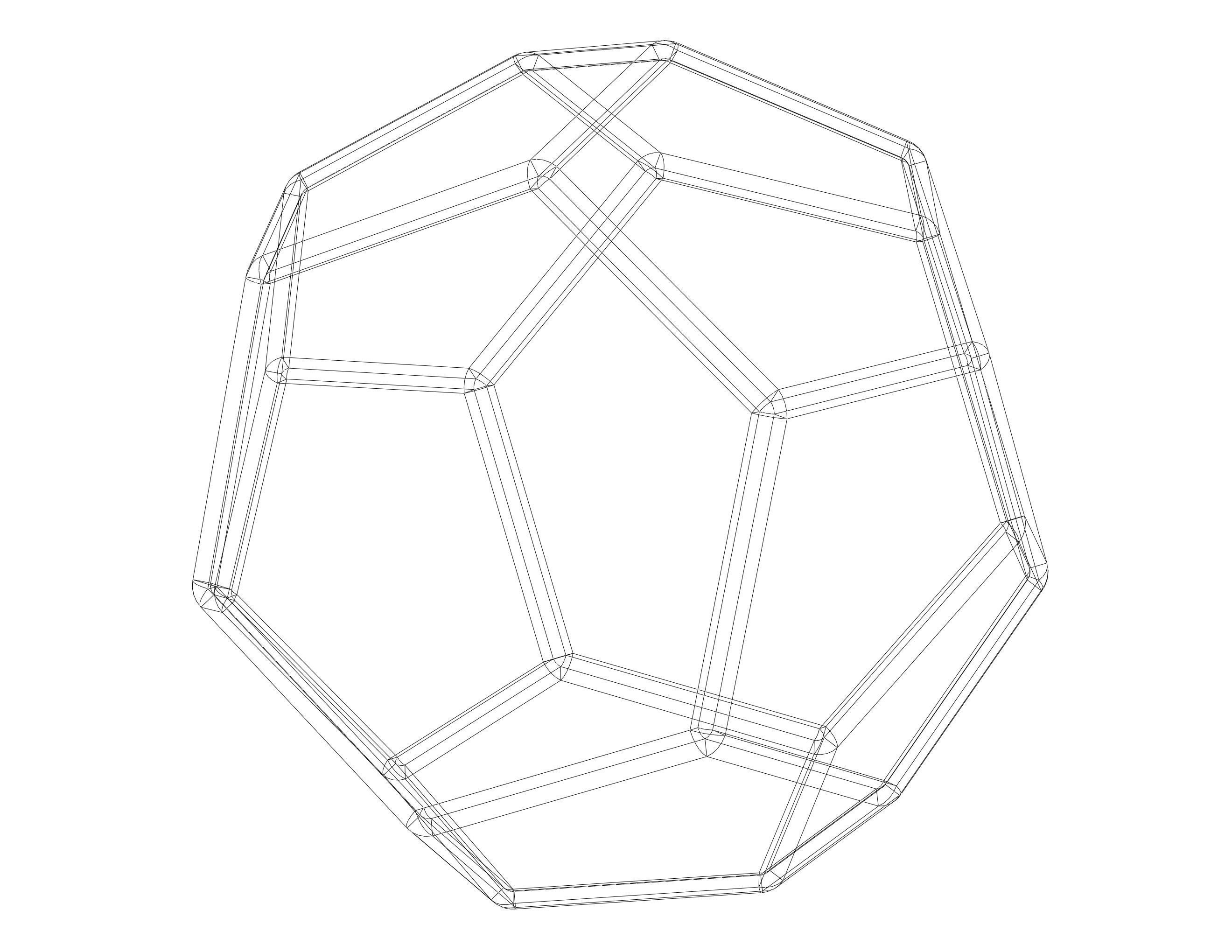 Wireframe Shape Truncated Hexagonal Trapezohedron 3D print model_12