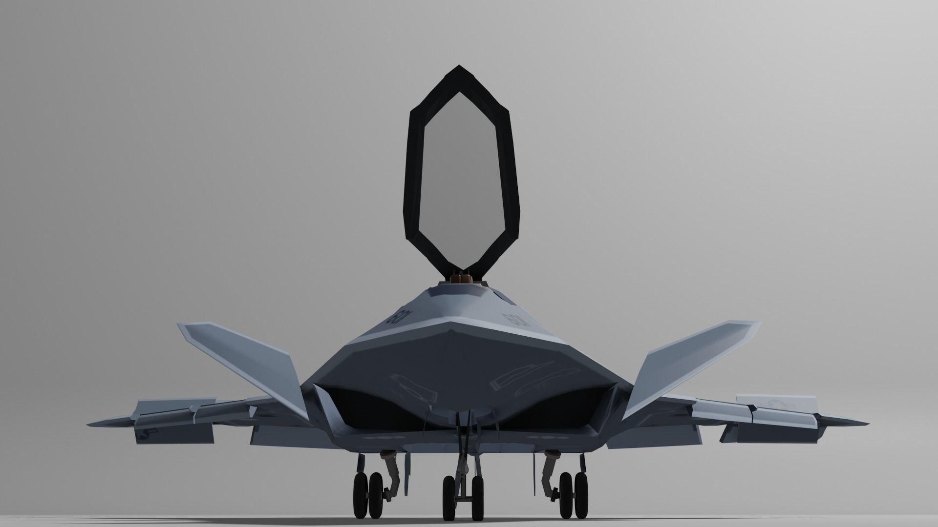 F-47 NGAD 6 Gen Fighter Low-poly 3D model_1