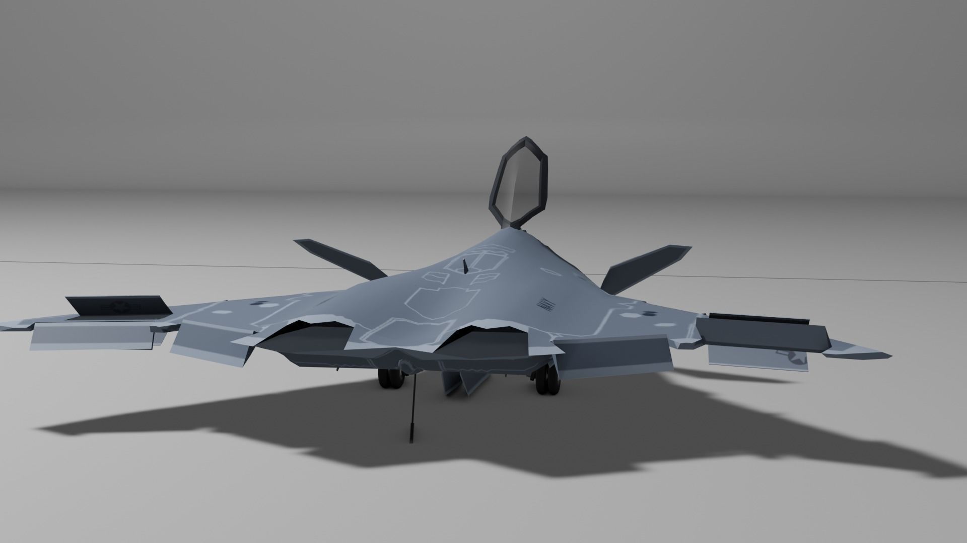 F-47 NGAD 6 Gen Fighter Low-poly 3D model_2
