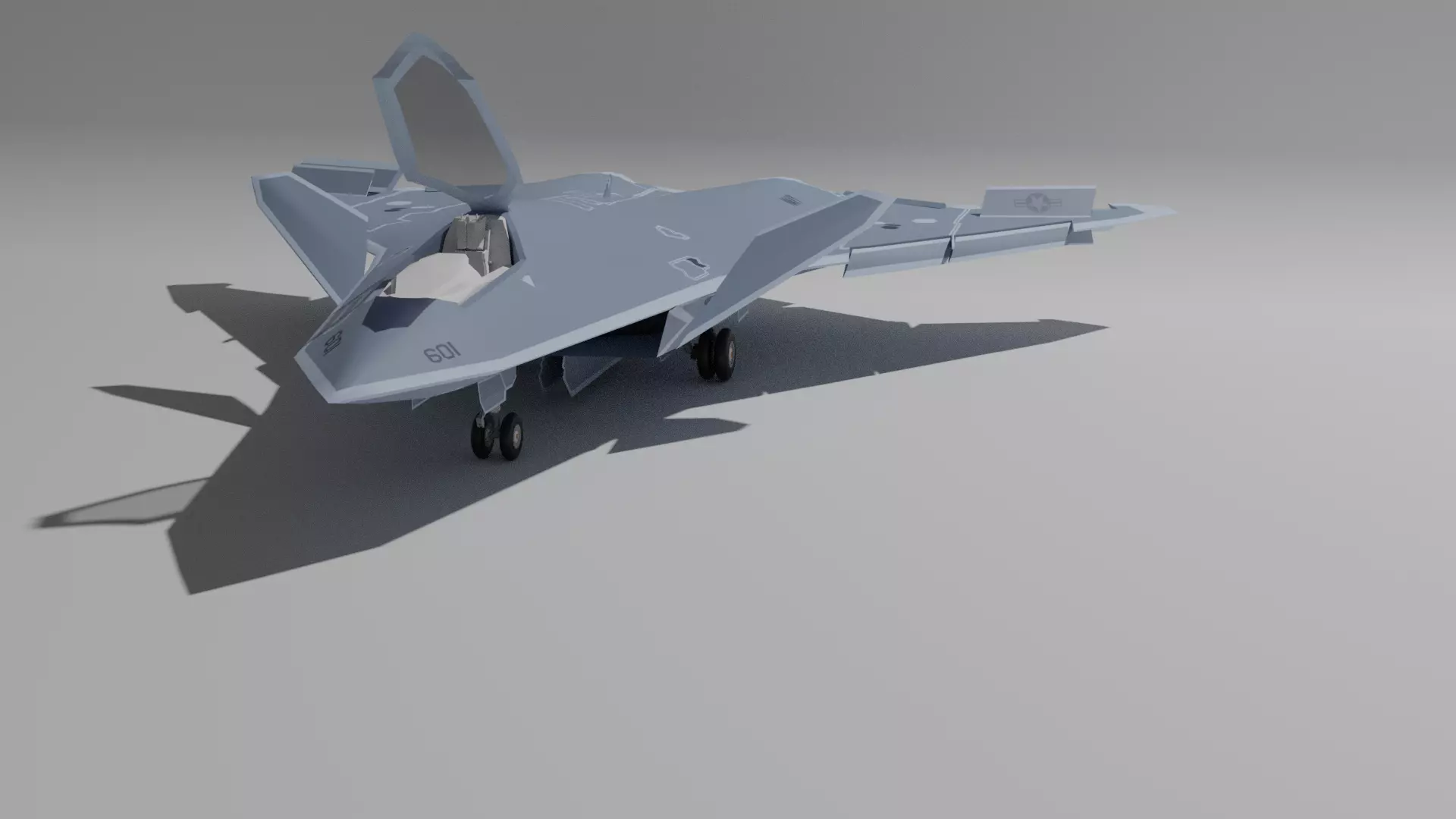 F-47 NGAD 6 Gen Fighter Low-poly 3D model_0