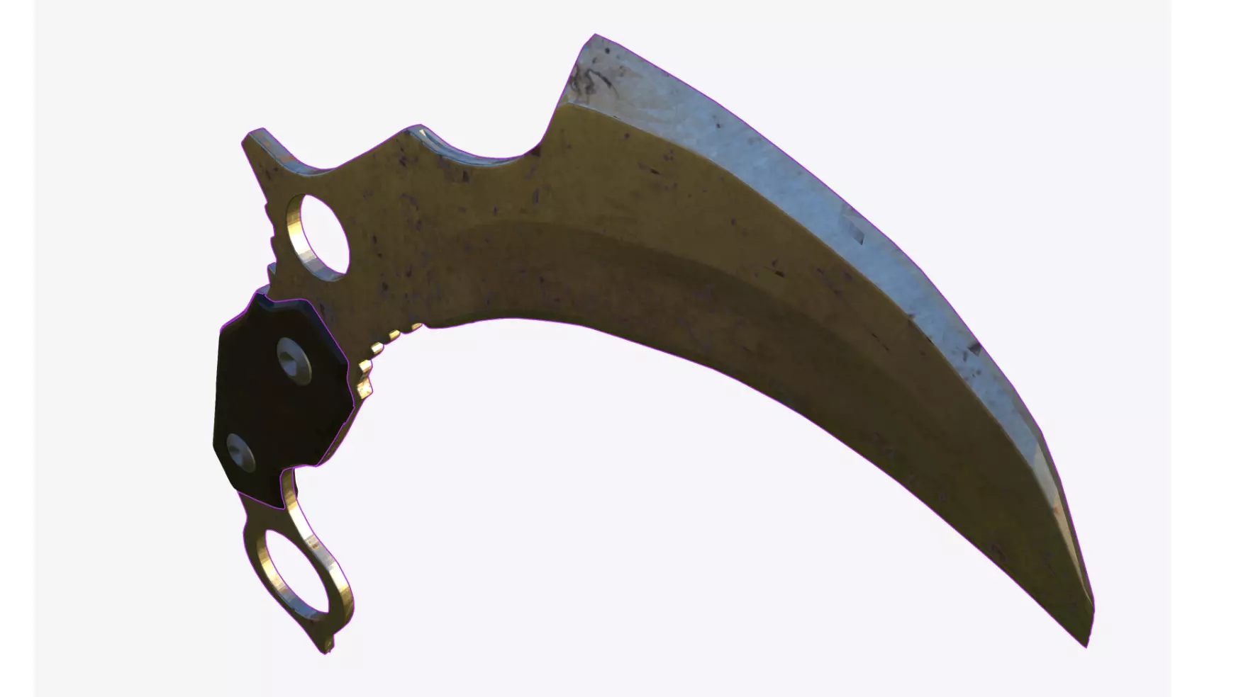 Rusty Karambit Weathered Blade 3D Model 3D model_0