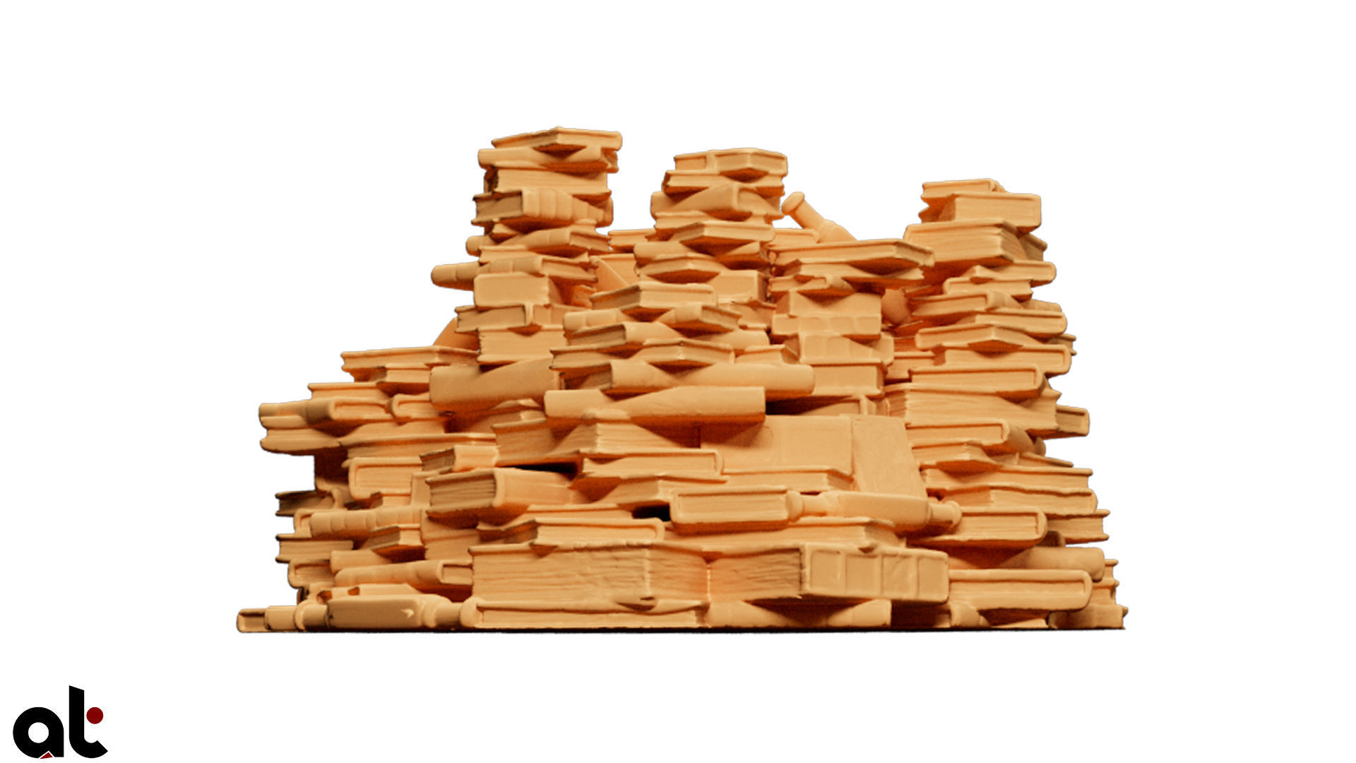 Small Book Pile 3D model_2
