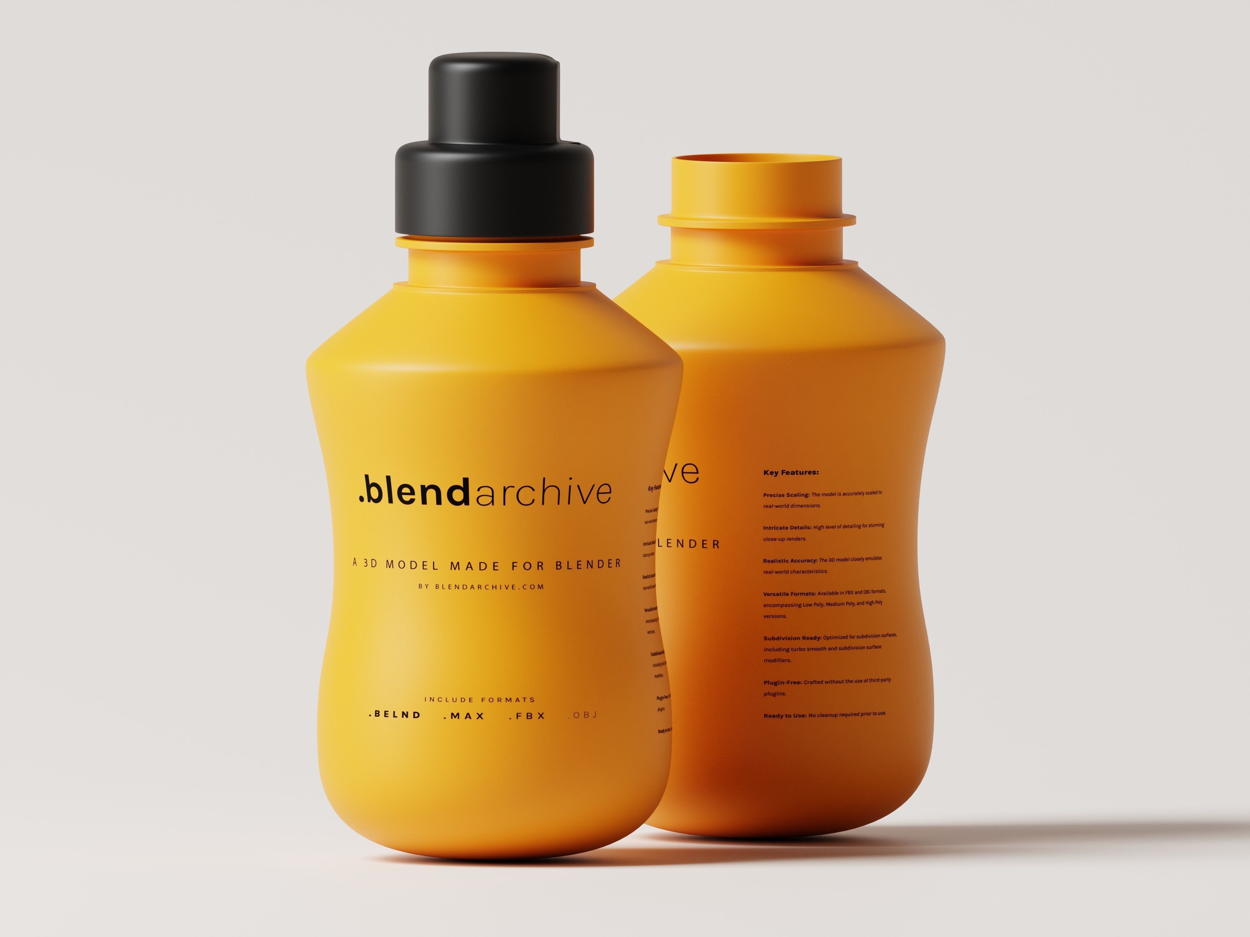 Cosmetic or Medicine Bottle Packaging 3D Model Low-poly 3D model_5