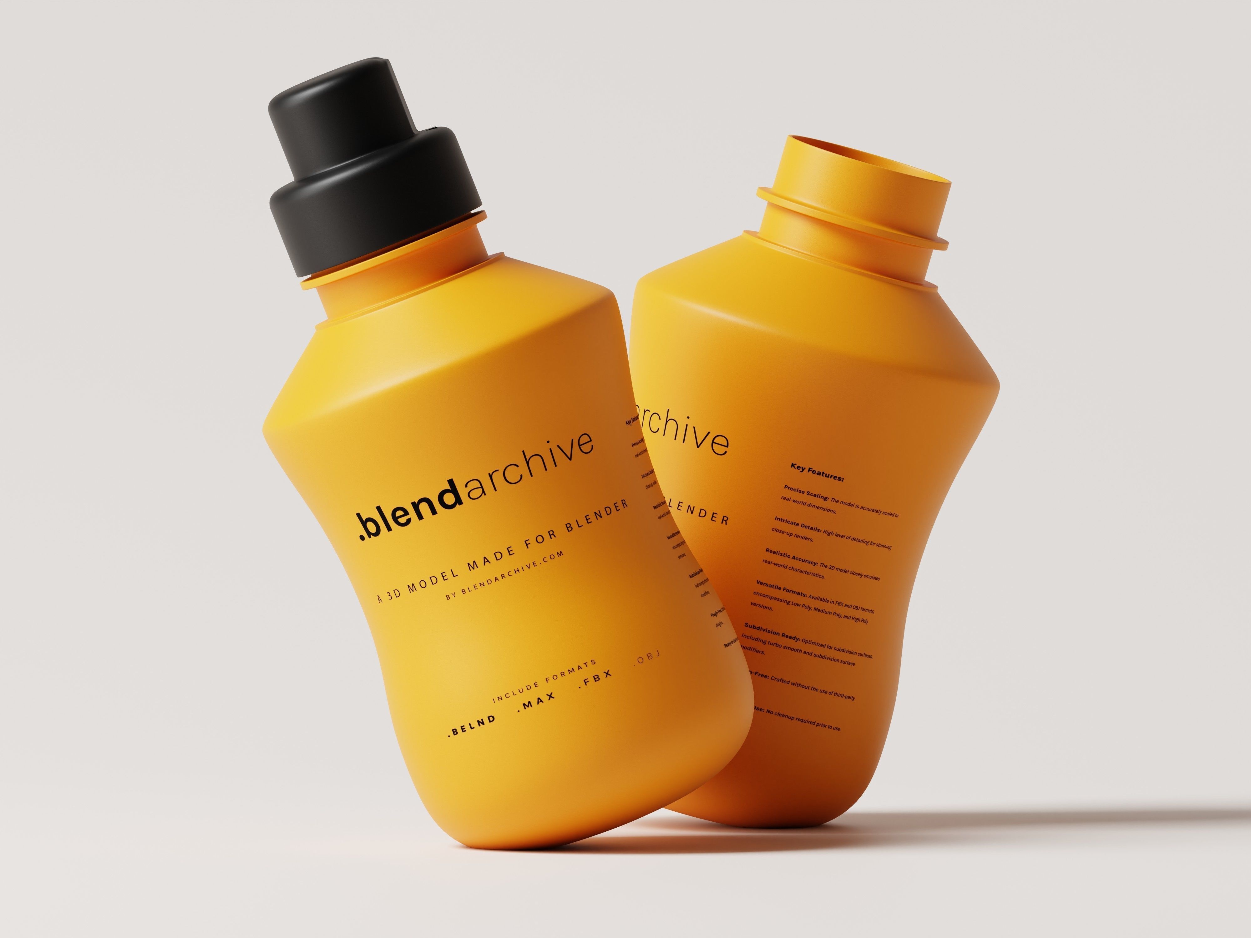 Cosmetic or Medicine Bottle Packaging 3D Model Low-poly 3D model_6