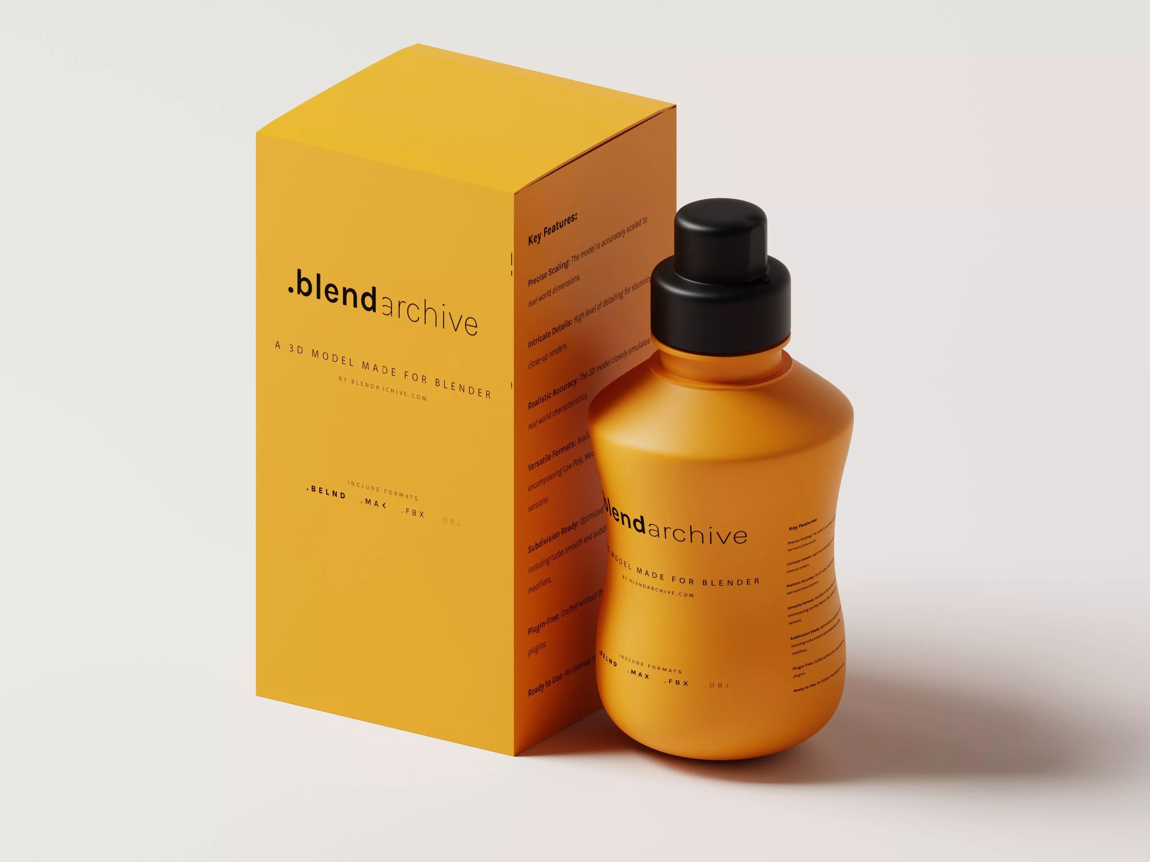 Cosmetic or Medicine Bottle Packaging 3D Model Low-poly 3D model_0