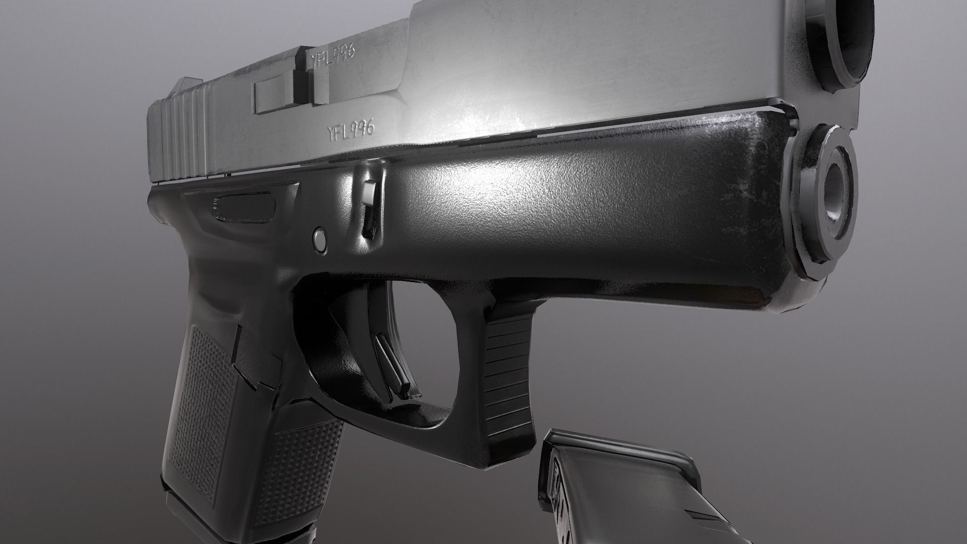 Model of the Glock43 pistol Low-poly 3D model_4
