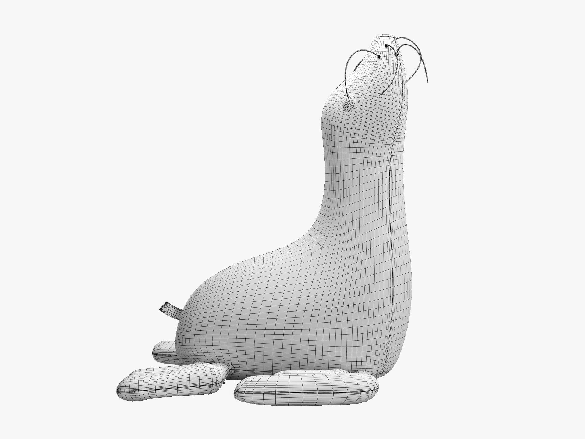 Carapau KALI Stuffed Toy Seal Low-poly 3D model_11