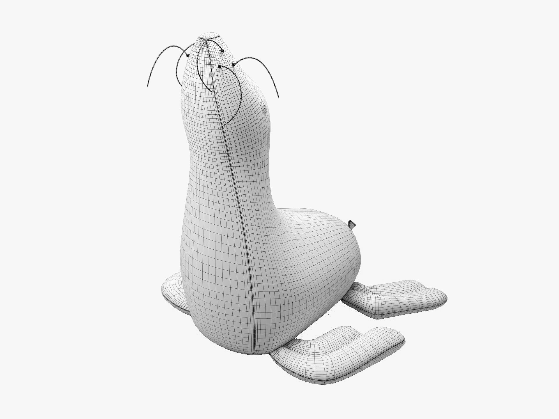 Carapau KALI Stuffed Toy Seal Low-poly 3D model_9