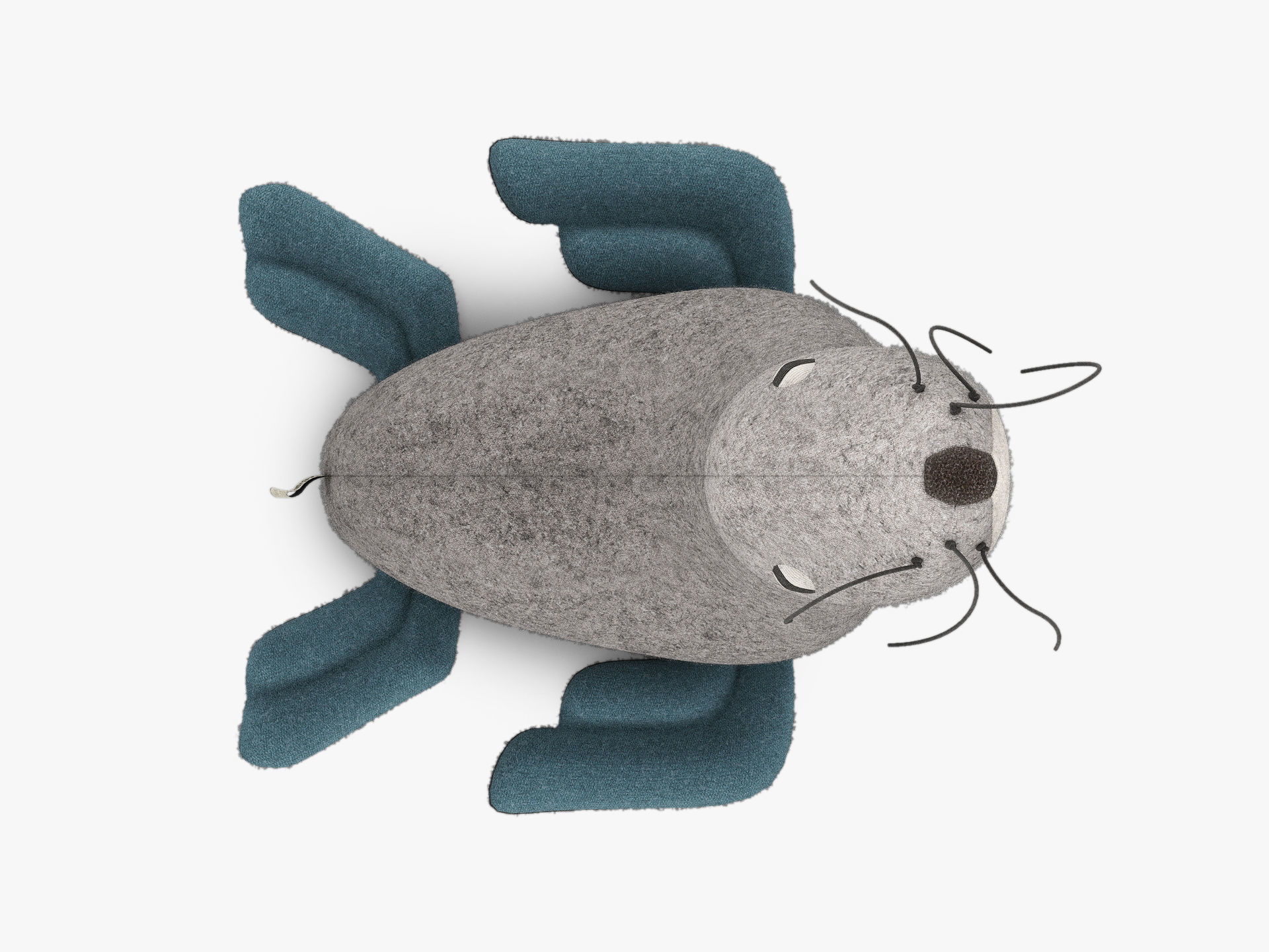 Carapau KALI Stuffed Toy Seal Low-poly 3D model_7