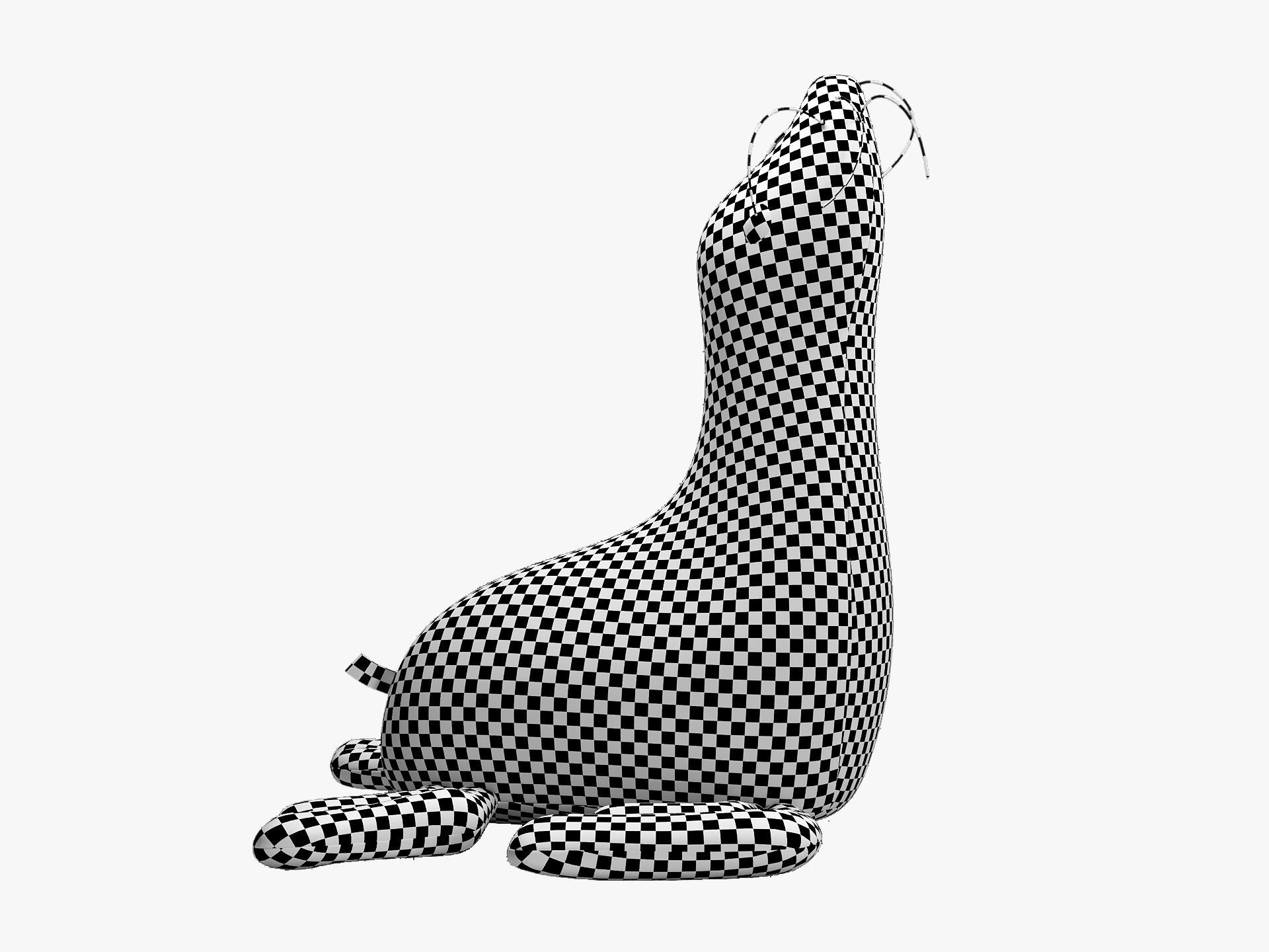 Carapau KALI Stuffed Toy Seal Low-poly 3D model_12