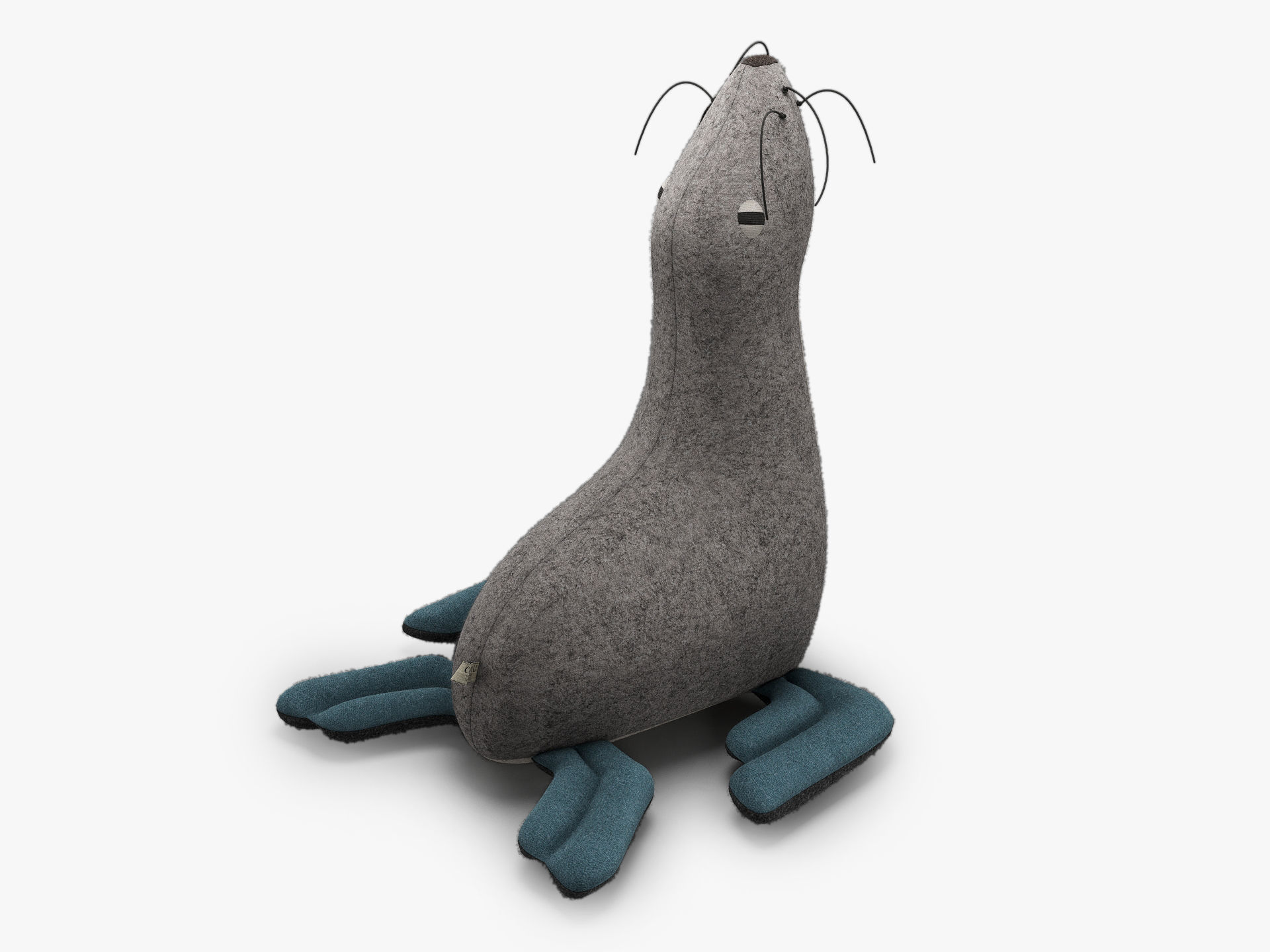 Carapau KALI Stuffed Toy Seal Low-poly 3D model_2