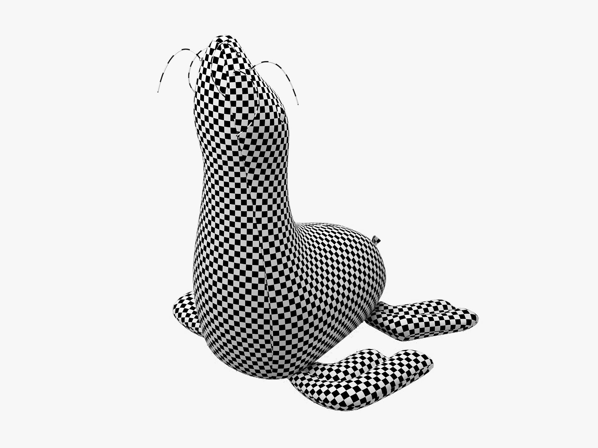 Carapau KALI Stuffed Toy Seal Low-poly 3D model_10