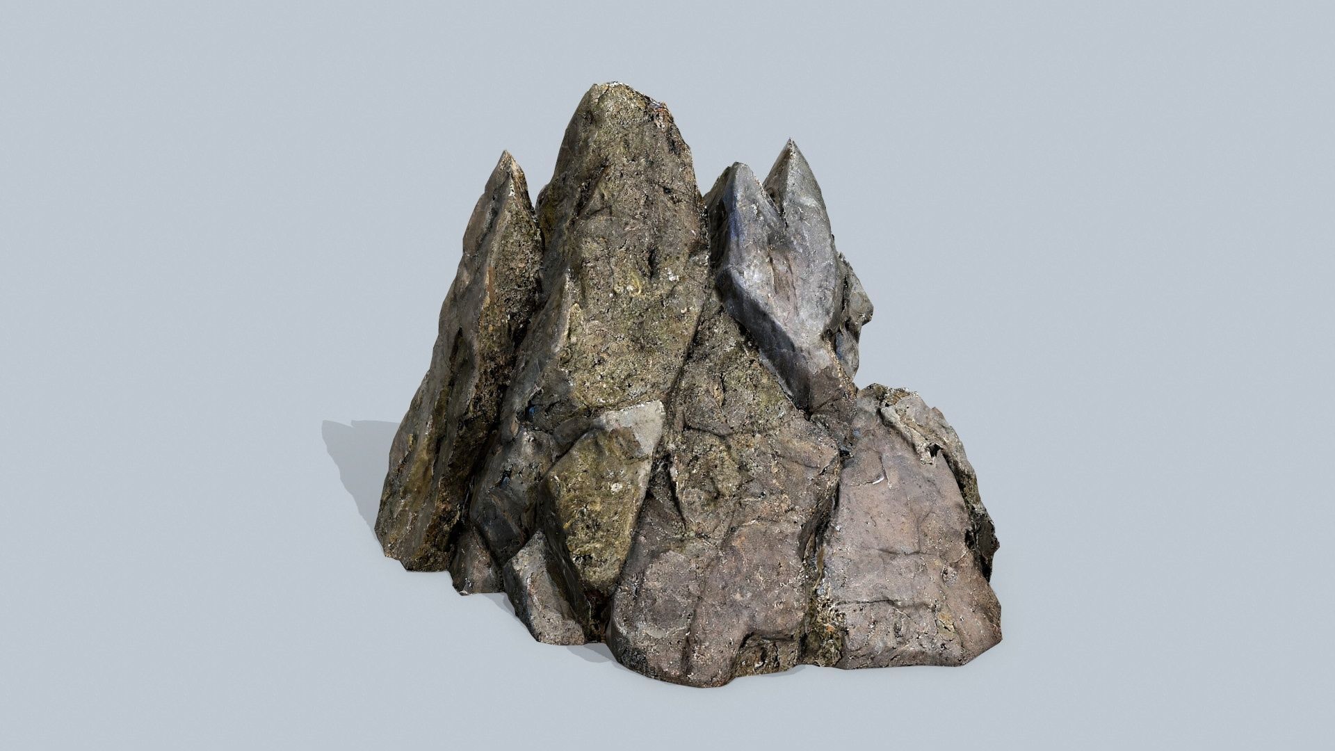 cliff rocks  Low-poly 3D model_2