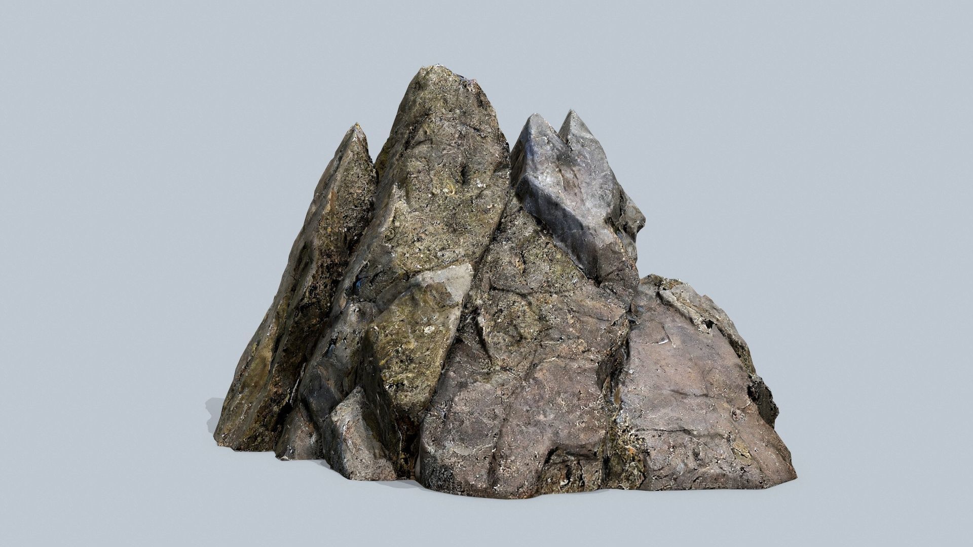 cliff rocks  Low-poly 3D model_1