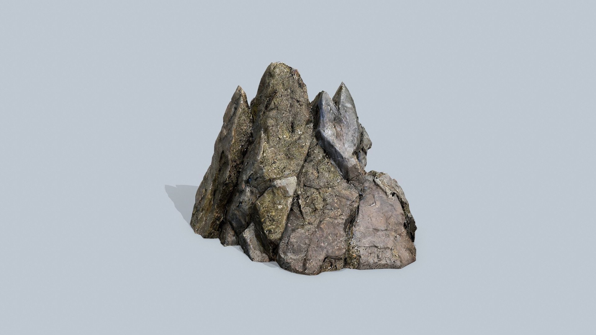 cliff rocks  Low-poly 3D model_3