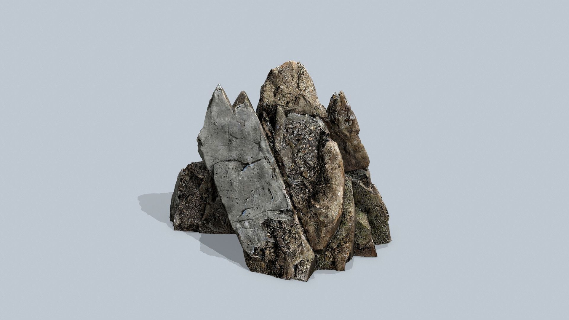 cliff rocks  Low-poly 3D model_8