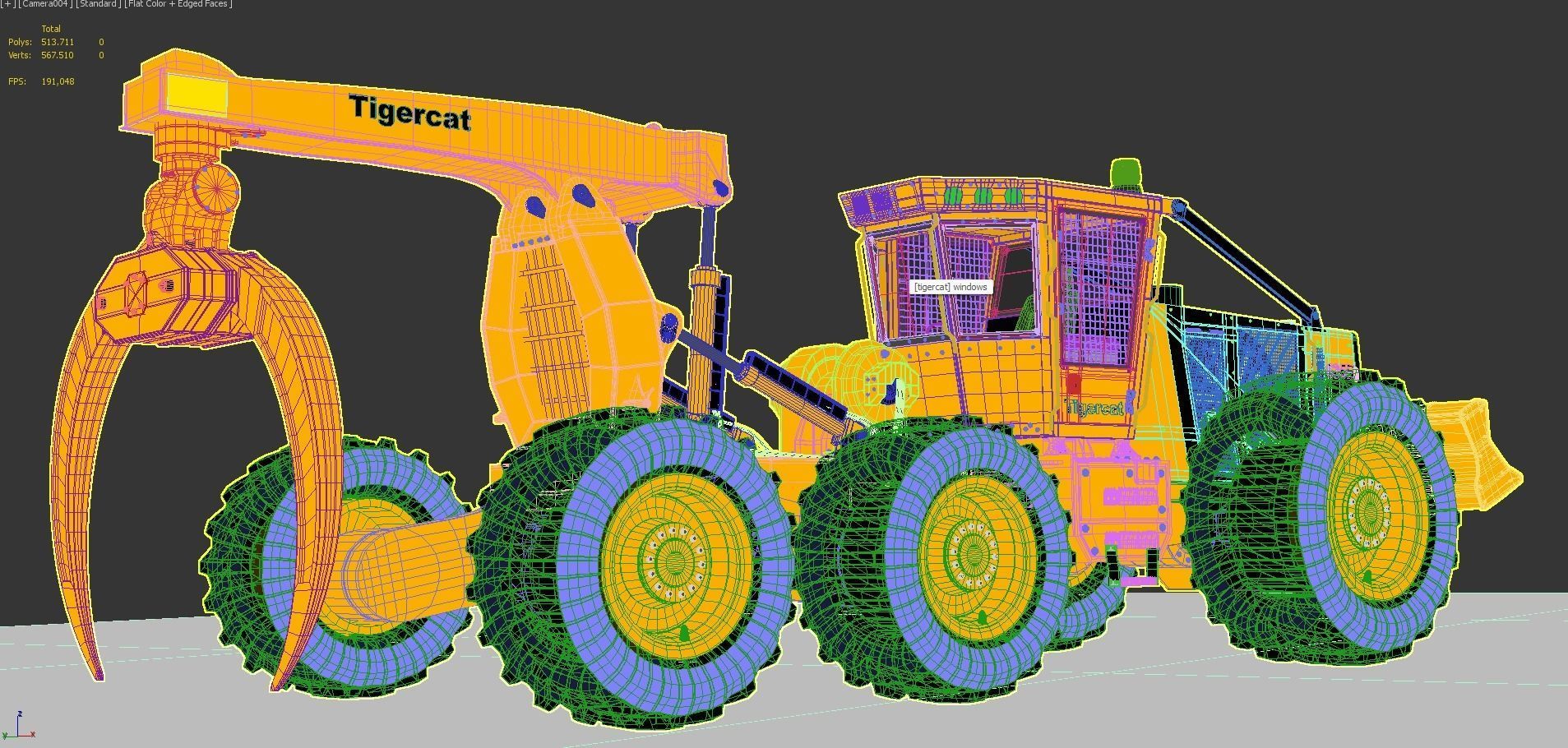 Tigercat Skidder Forestry Loader 635E 3D model_15