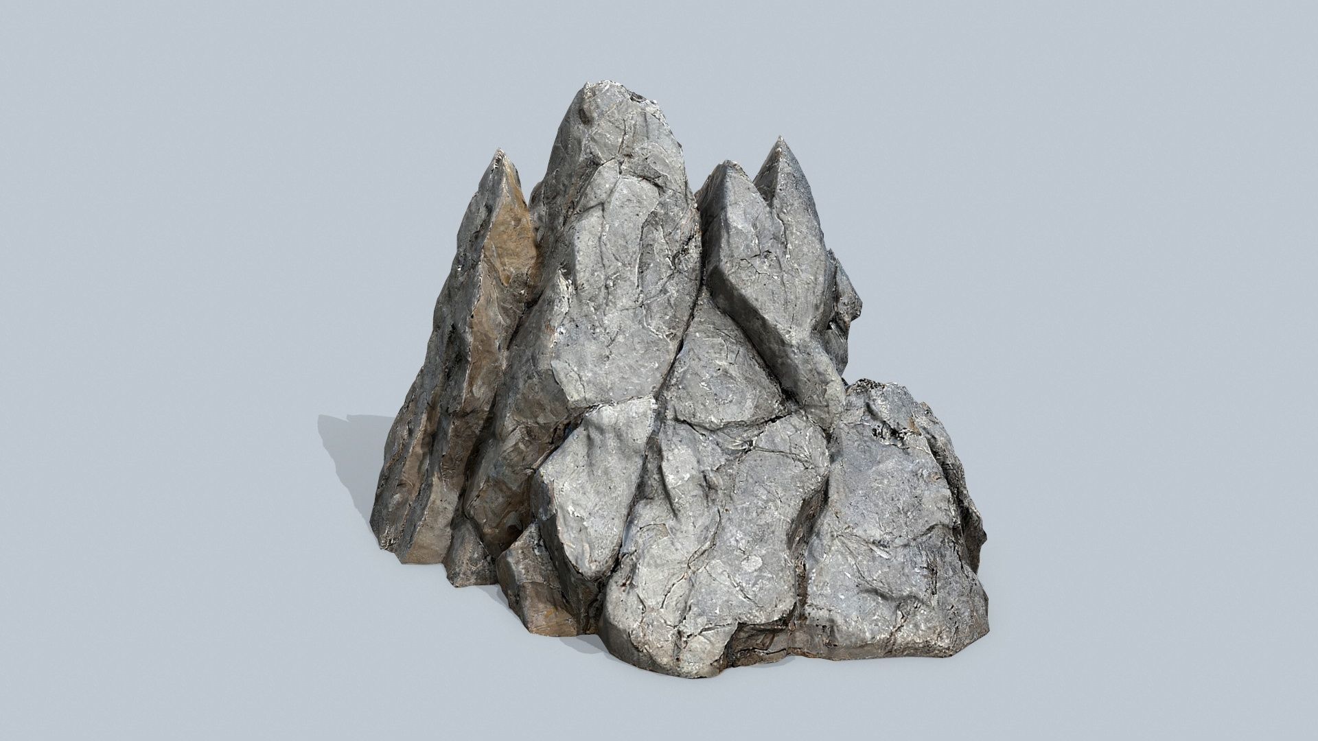 cliff rocks  Low-poly 3D model_2