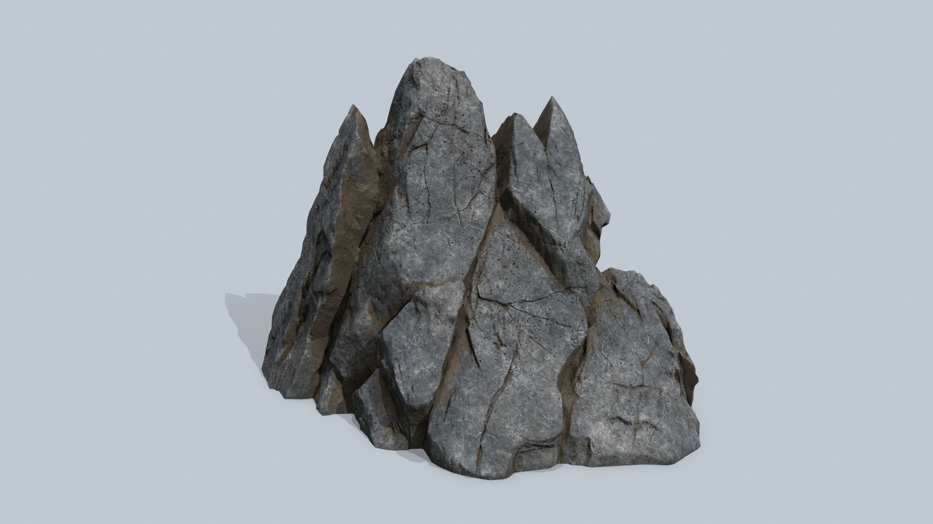 cliff rocks  Low-poly 3D model_2