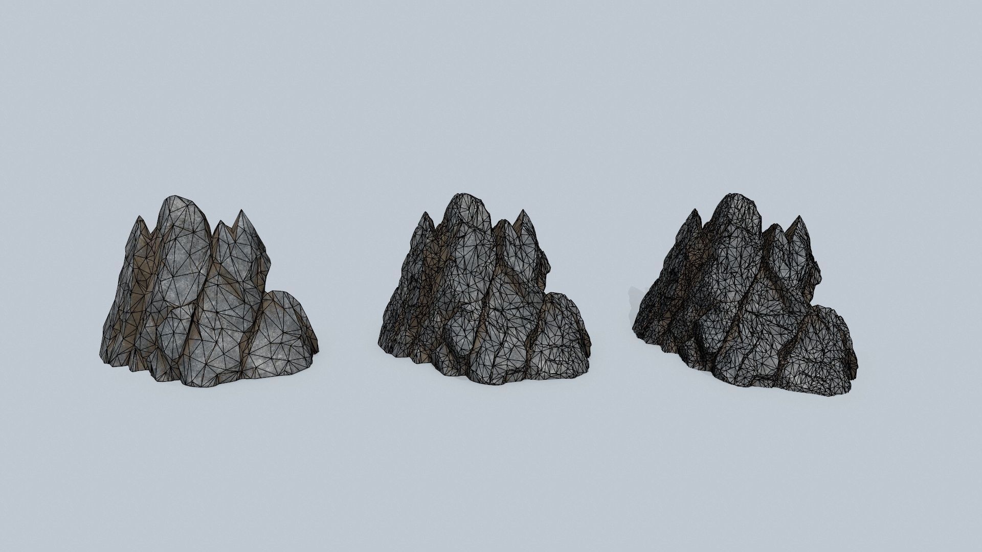 cliff rocks  Low-poly 3D model_13