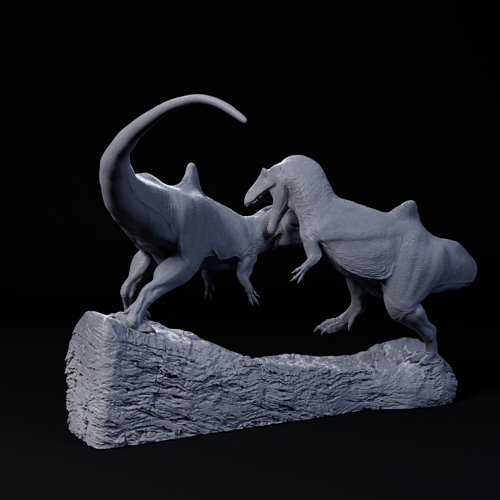 Concavenator fighting 1-35 scale pre-supported dinosaur 3D print model_4