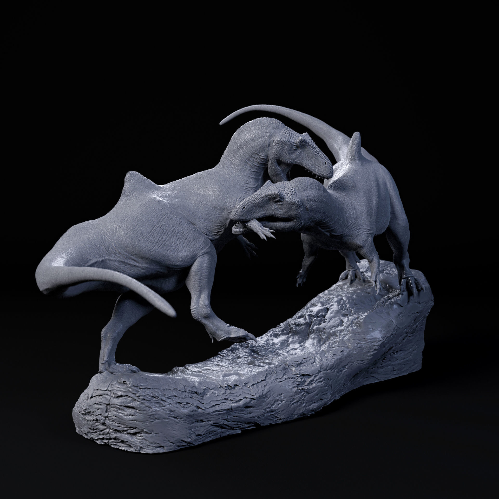 Concavenator fighting 1-35 scale pre-supported dinosaur 3D print model_1