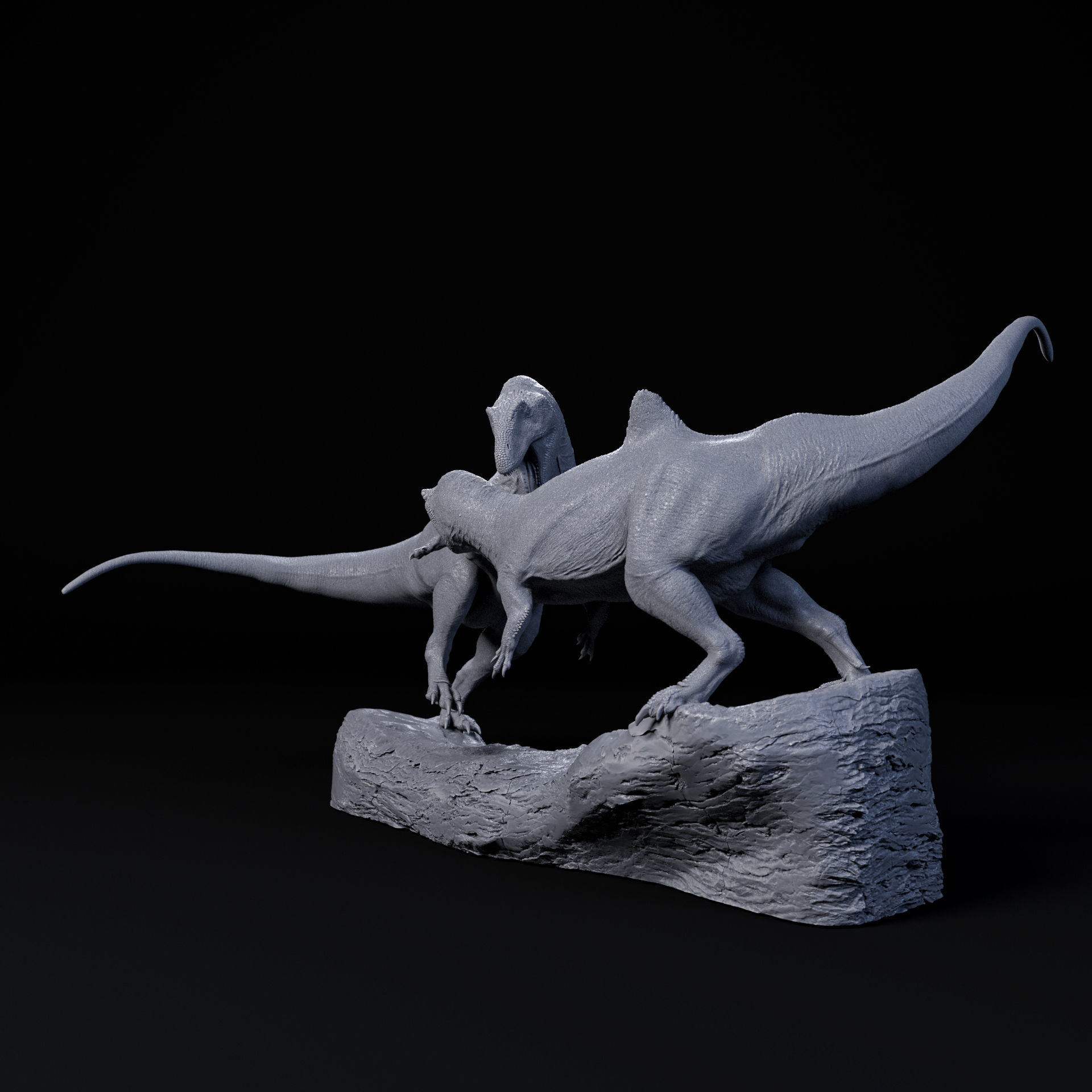 Concavenator fighting 1-35 scale pre-supported dinosaur 3D print model_3
