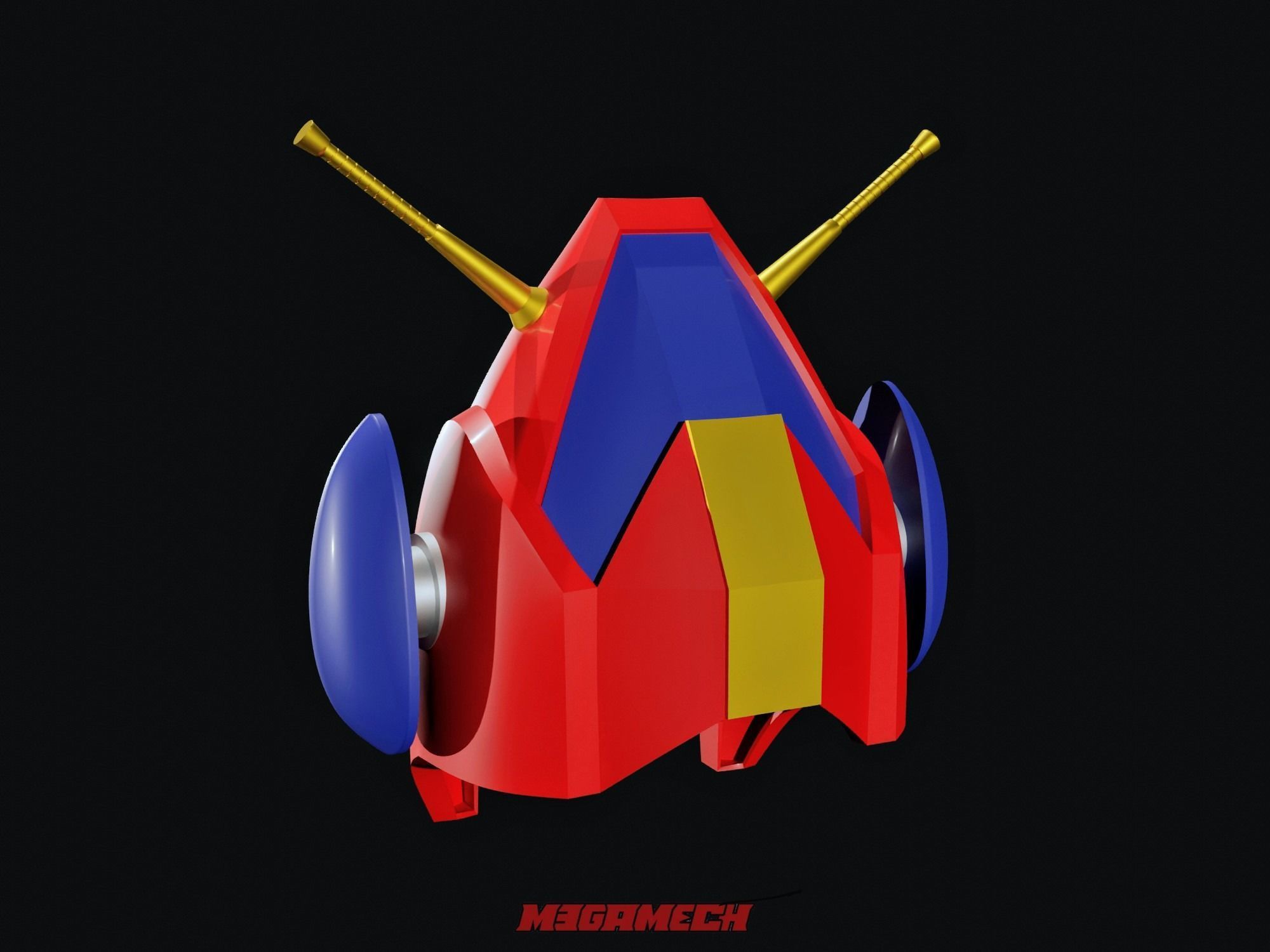 CHODENJI ROBO COMBATTLER V WEARABLE PRINTABLE HELMET HEAD 3D print model_4