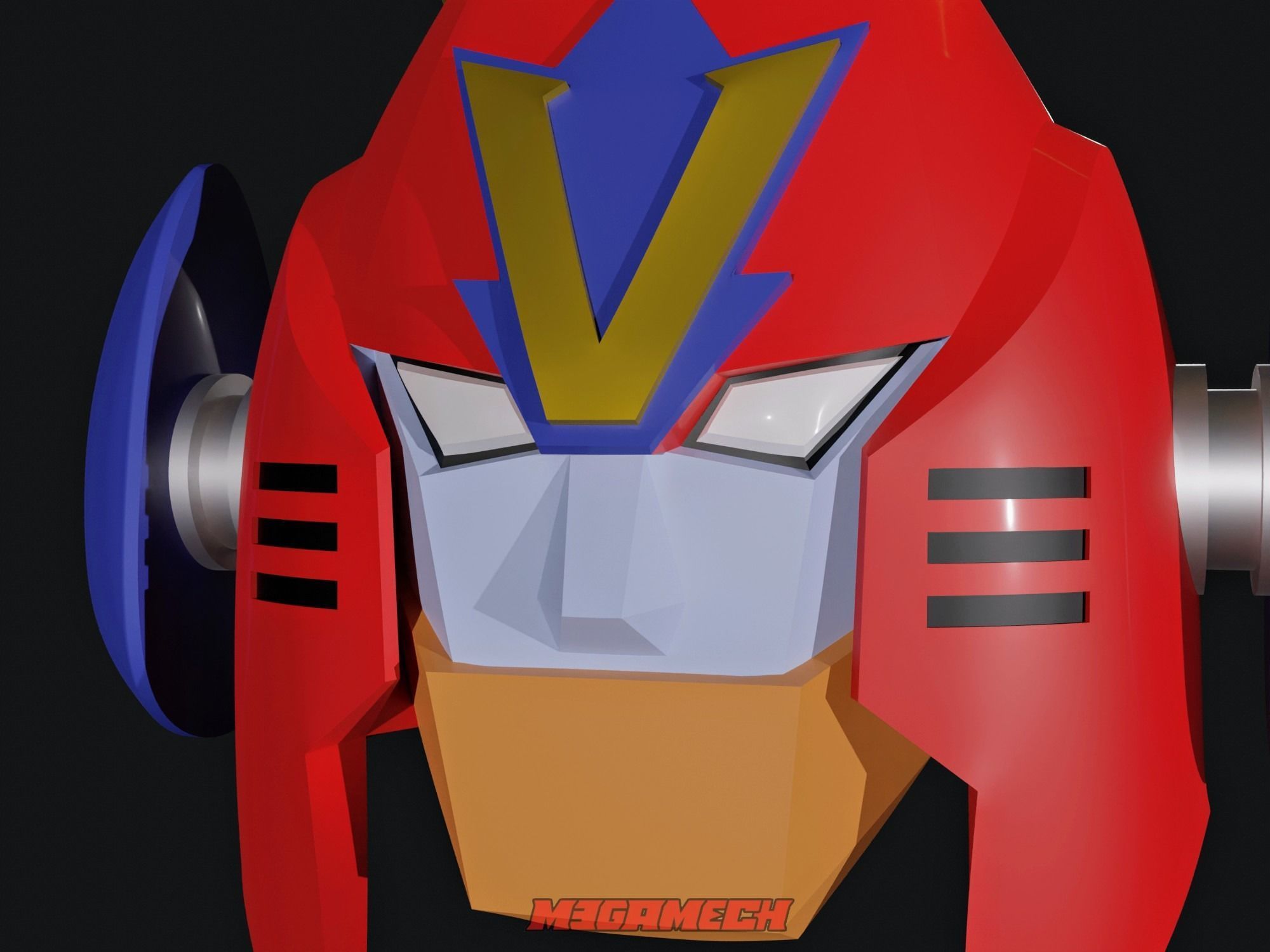 CHODENJI ROBO COMBATTLER V WEARABLE PRINTABLE HELMET HEAD 3D print model_10