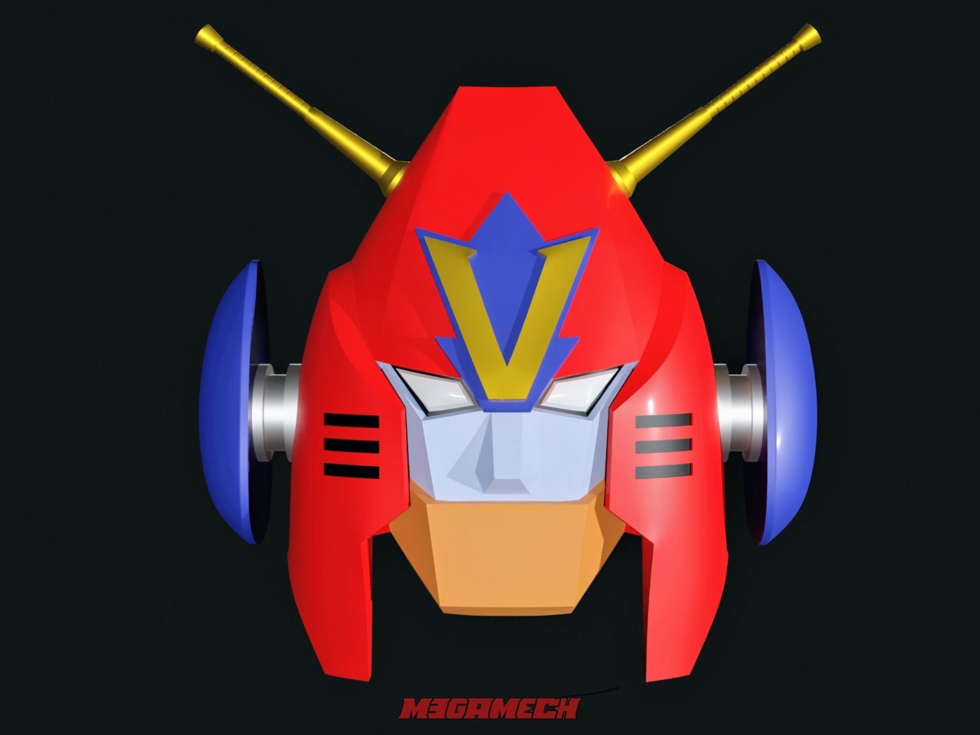 CHODENJI ROBO COMBATTLER V WEARABLE PRINTABLE HELMET HEAD 3D print model_1