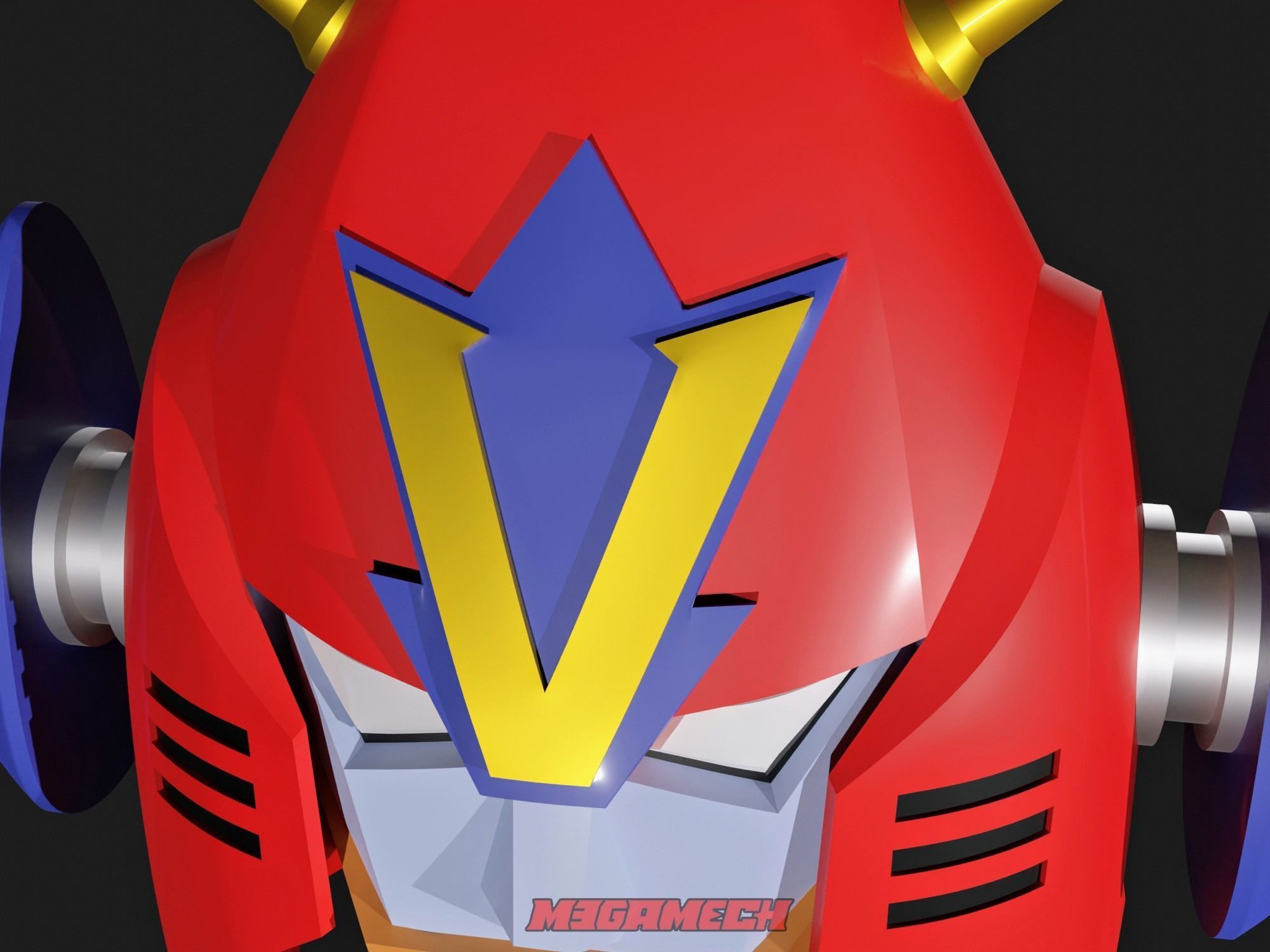 CHODENJI ROBO COMBATTLER V WEARABLE PRINTABLE HELMET HEAD 3D print model_9