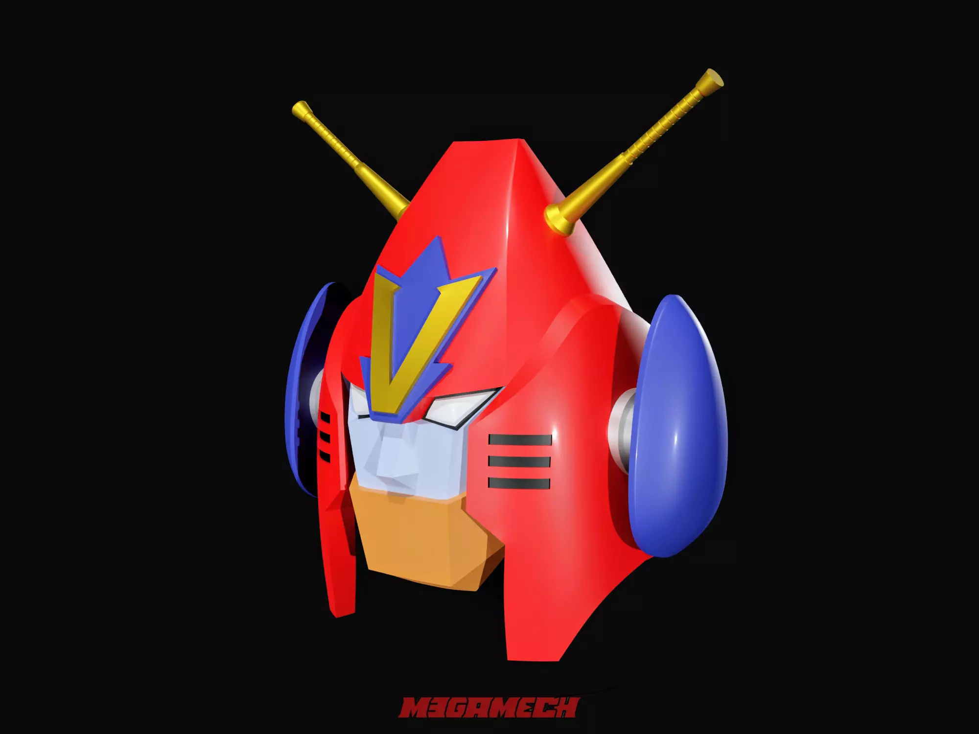 CHODENJI ROBO COMBATTLER V WEARABLE PRINTABLE HELMET HEAD 3D print model_0