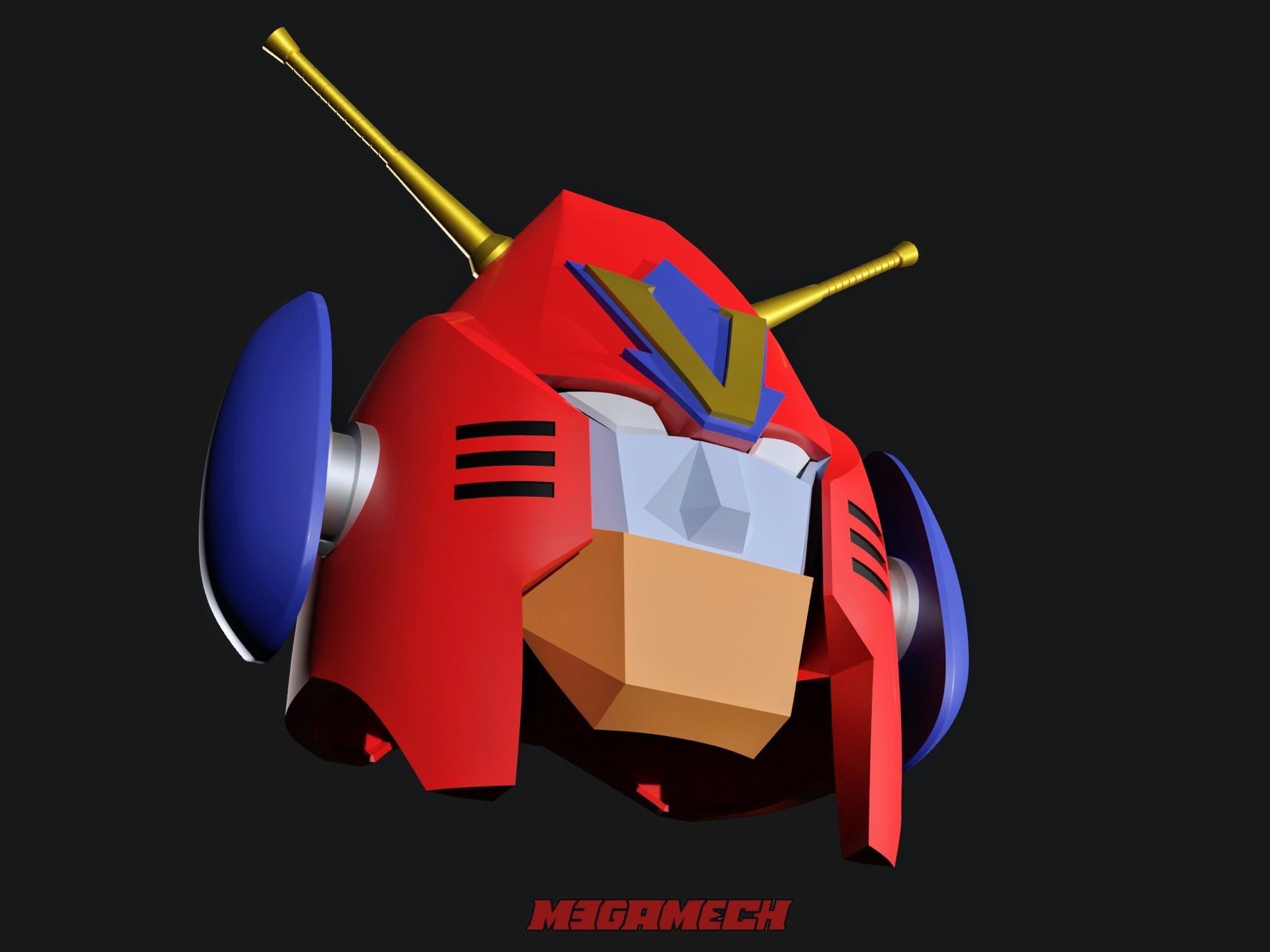 CHODENJI ROBO COMBATTLER V WEARABLE PRINTABLE HELMET HEAD 3D print model_11