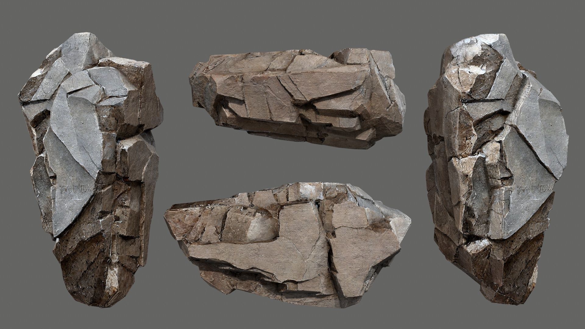 Egyptian desert rocks Low-poly 3D model_4